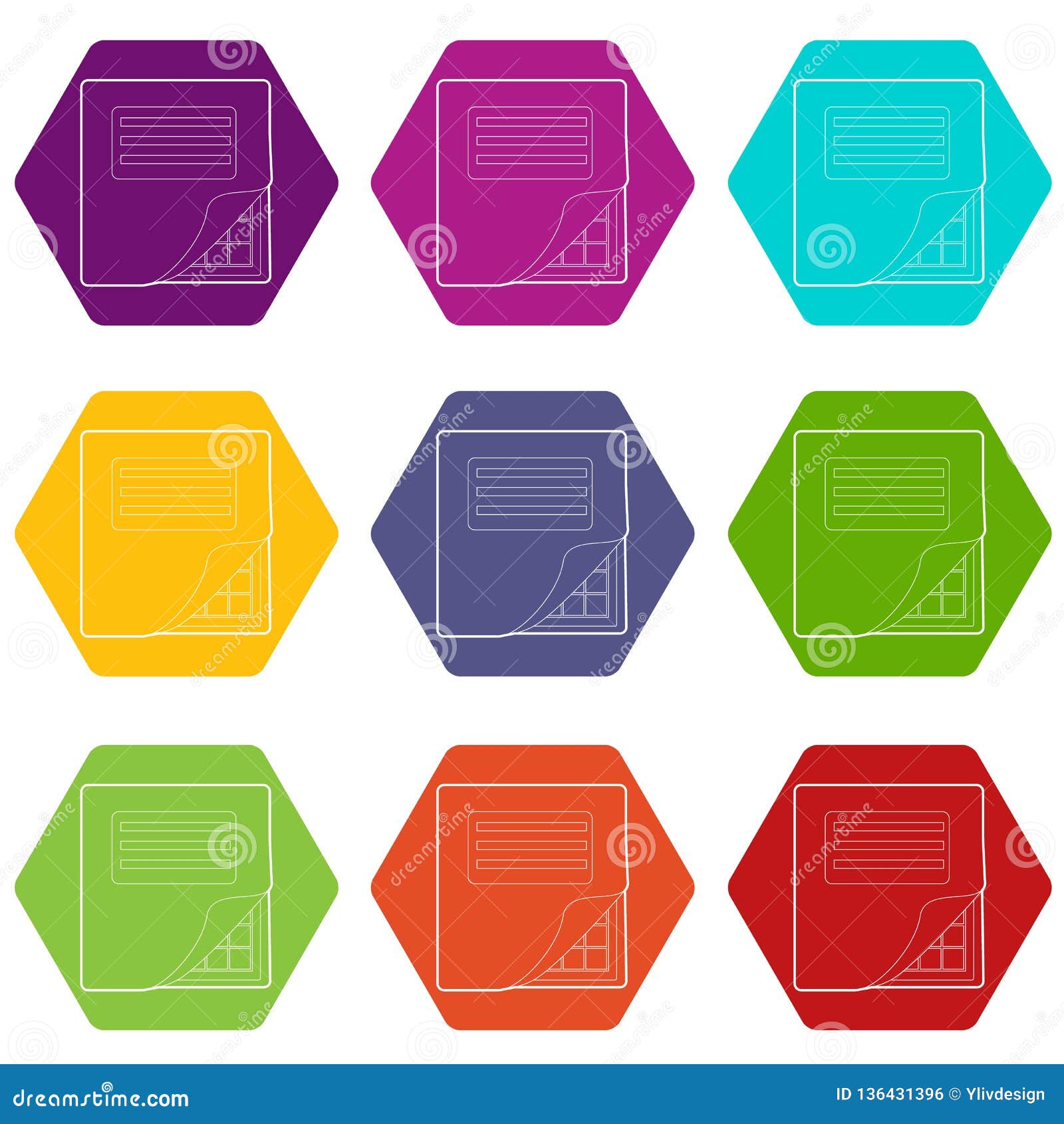 Folder with Table Excel Icons Set 9 Vector Stock Vector Illustration