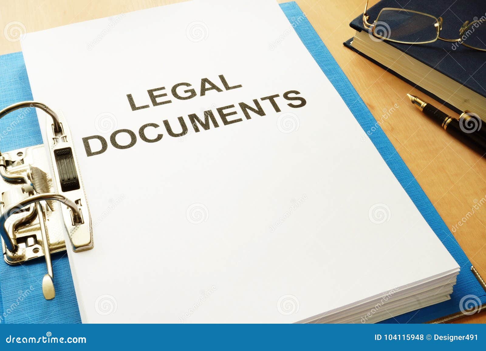 folder with title legal documents in an office.
