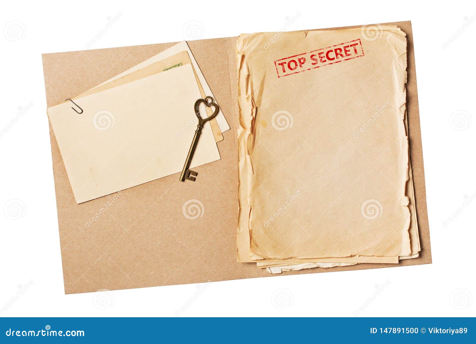Download Folder With Top Secret Old Yellowed Paper And Mockup For Vintage Card Stock Photo - Image of ...