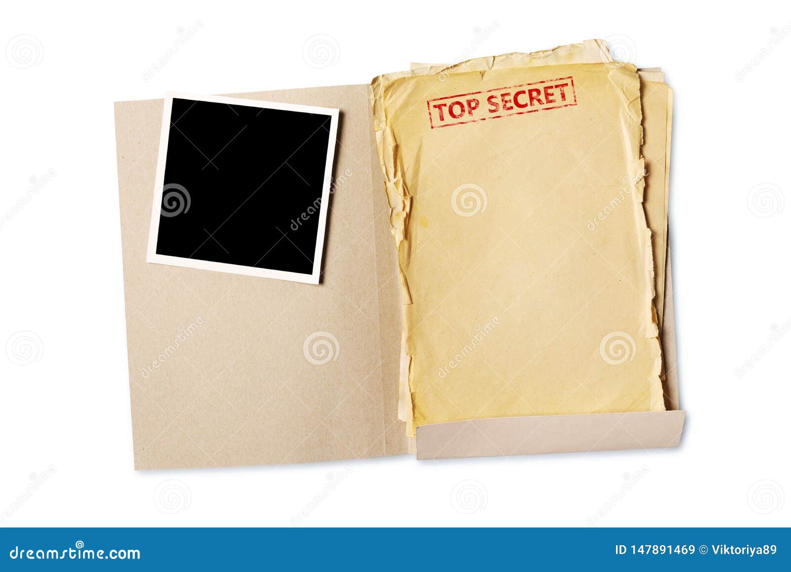 Download Folder With Top Secret Old Yellowed Paper And Mockup For Vintage Photo Stock Image Image Of Isolated Business 147891469