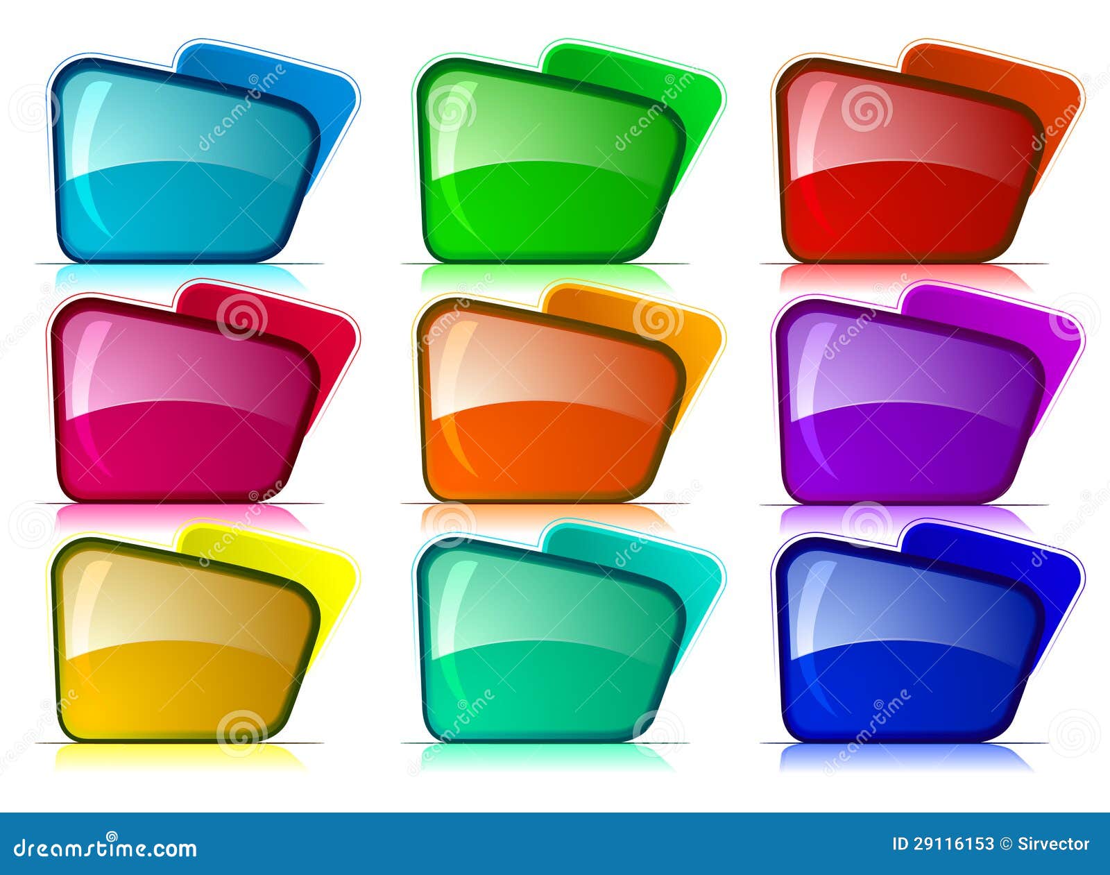 Folders With Different Color Combination Stock Illustration