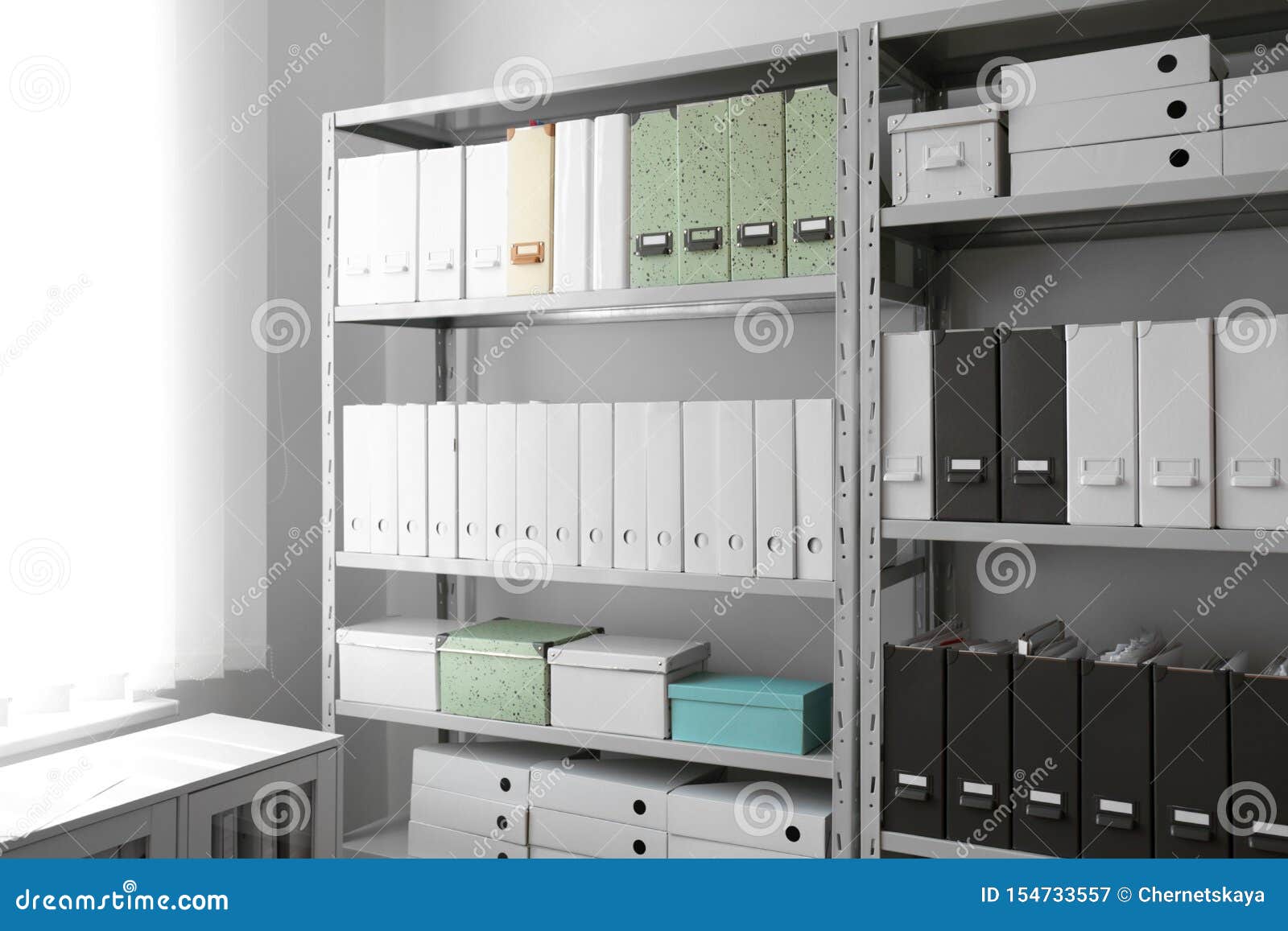 Folders with Documents on Shelves Stock Image Image of budget