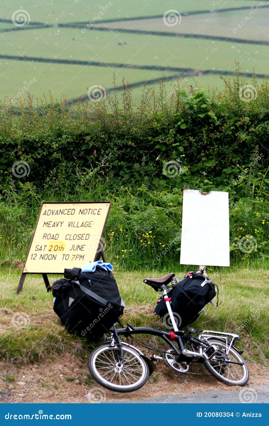 Folding bike with luggage stock photo. Image of biking 20080304