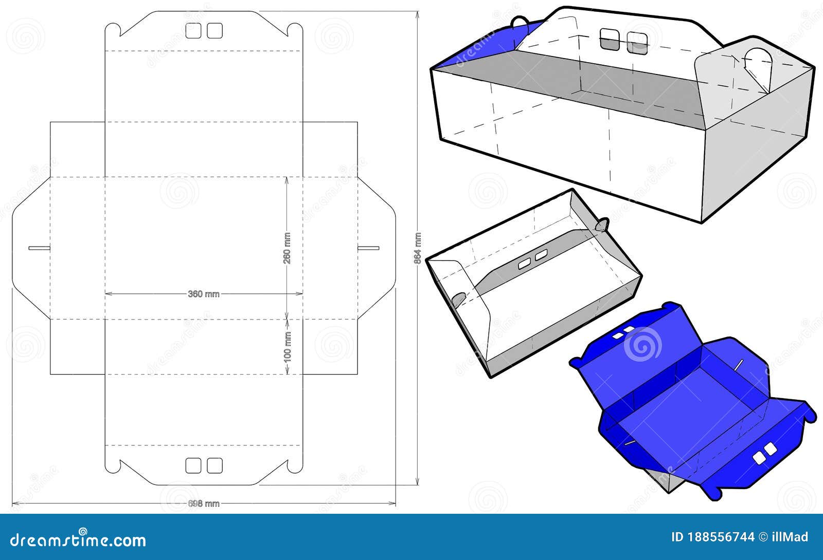 Folding Box With Handle Internal Measurement 26x36x10cm