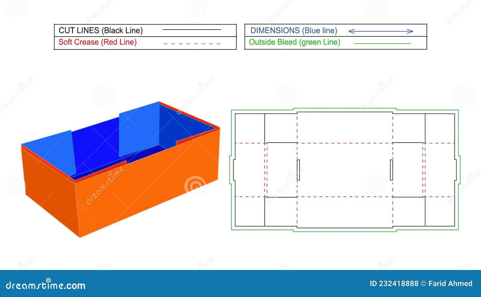 folding cardboard box, corrugated carton box, 3d  render and dieline template with resizable