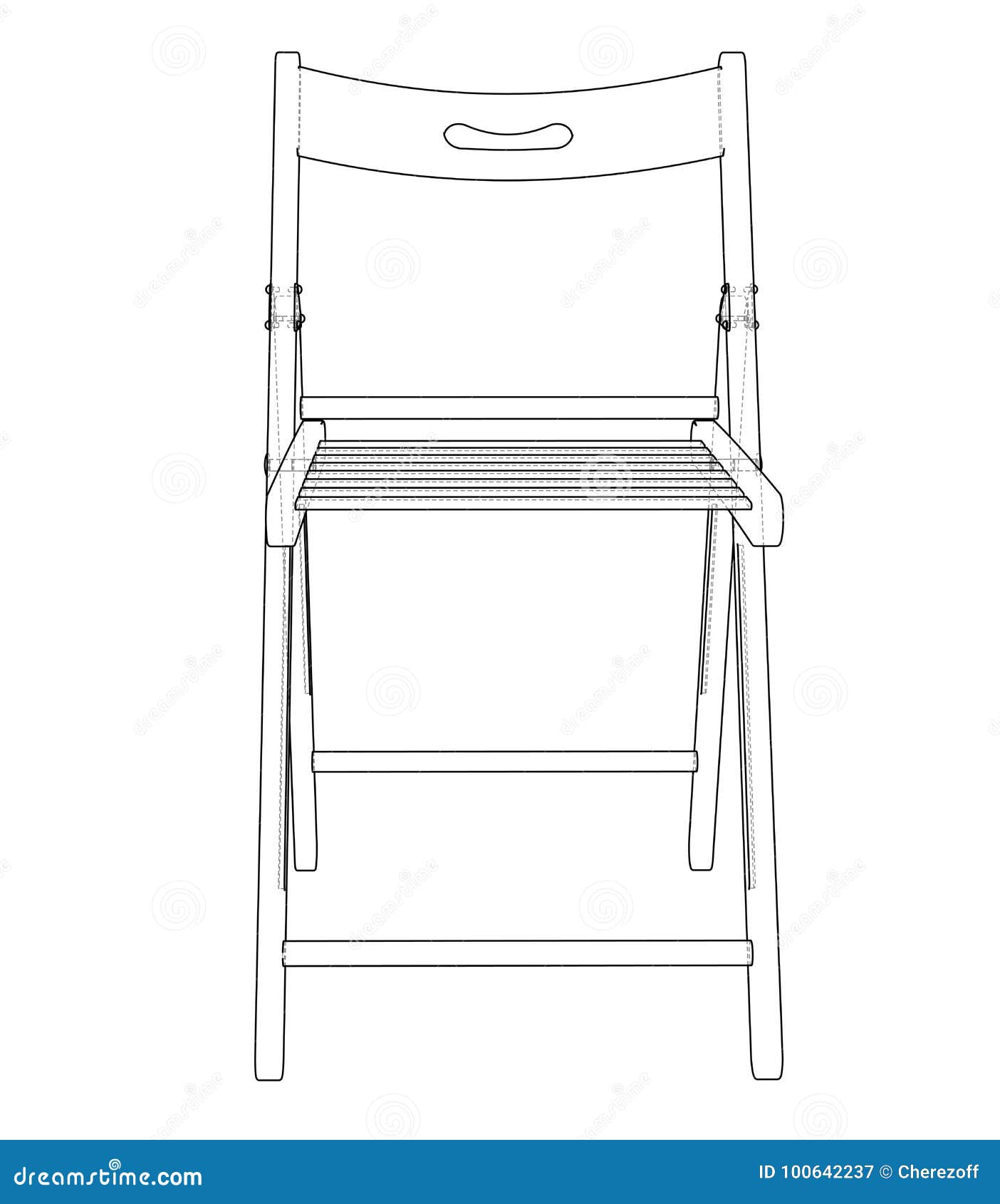 Folding Chair Sketch. Vector Stock Vector Illustration of furniture