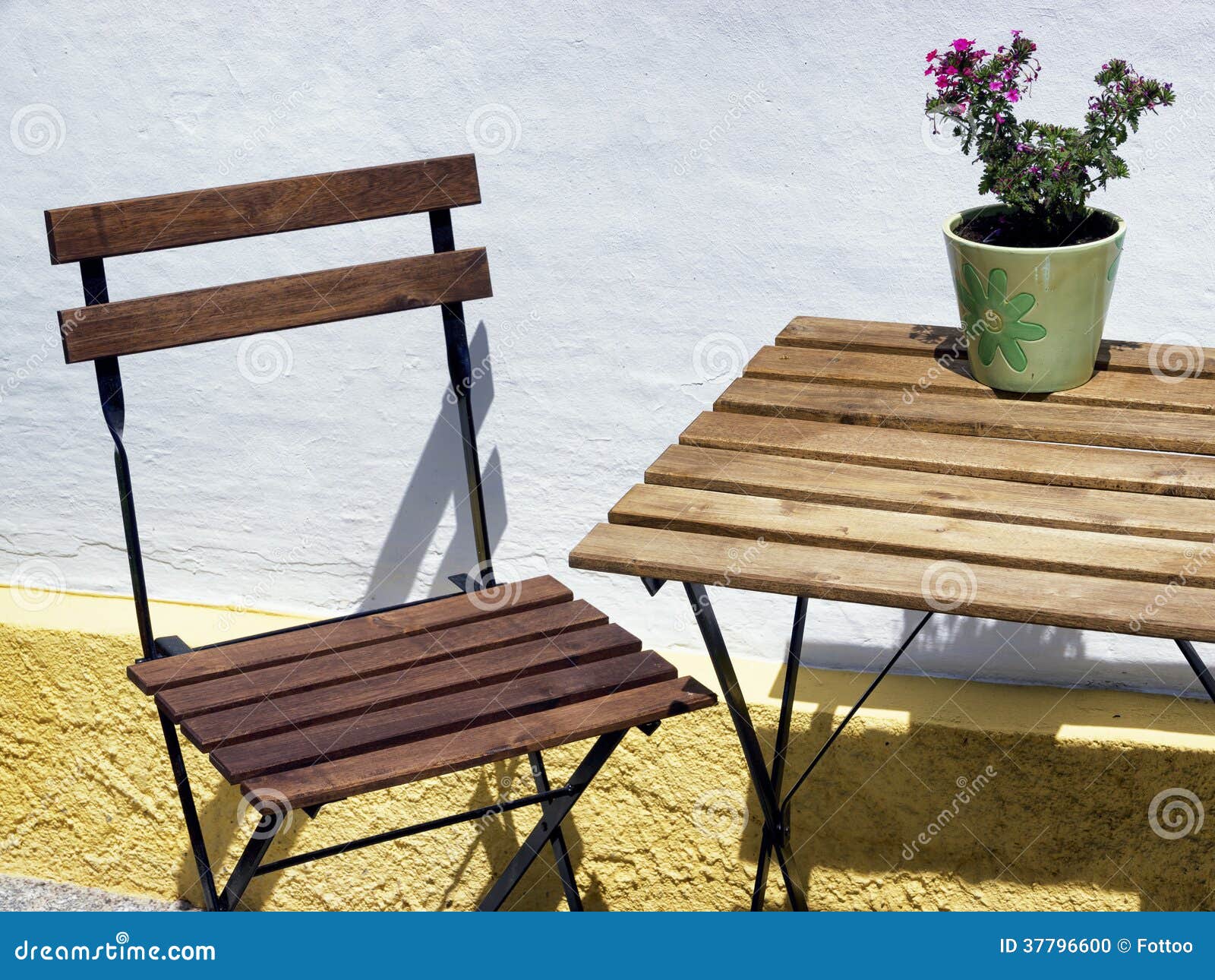 Folding chair and table stock photo. Image of color, cafe - 37796600