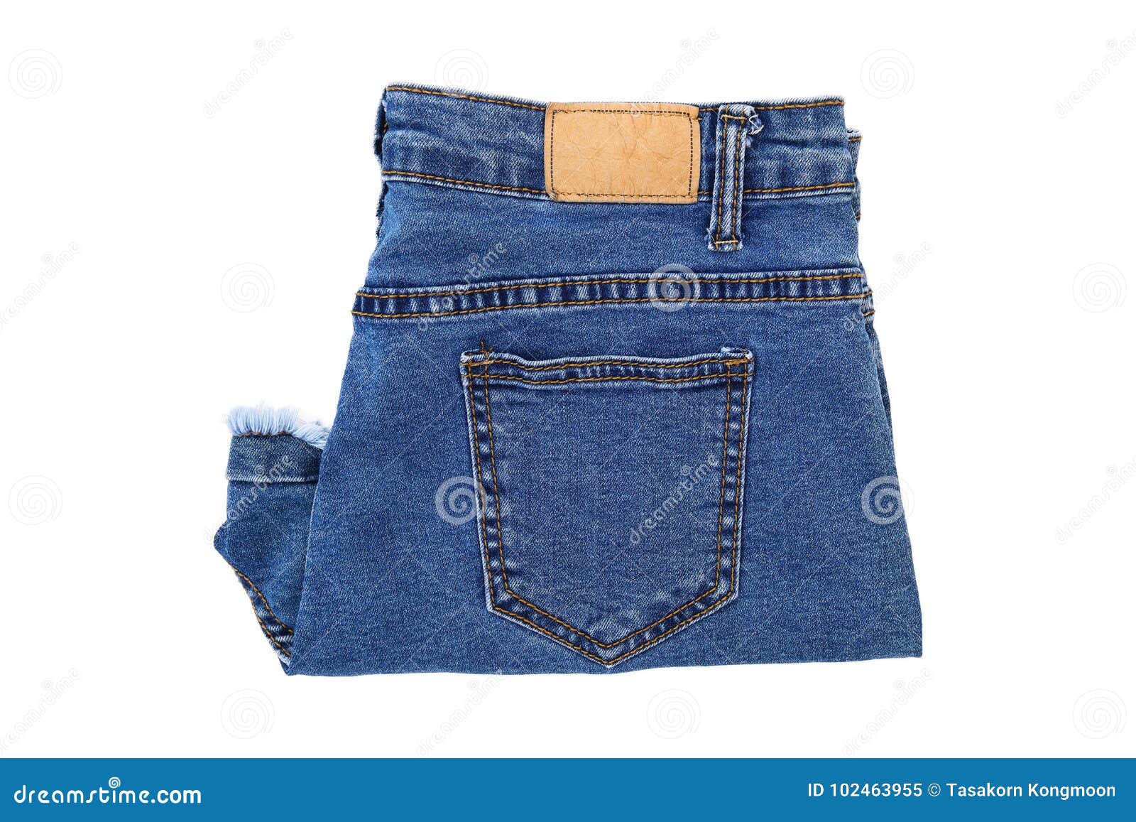 Folding Jeans Isolated on White Stock Image Image of cotton, color