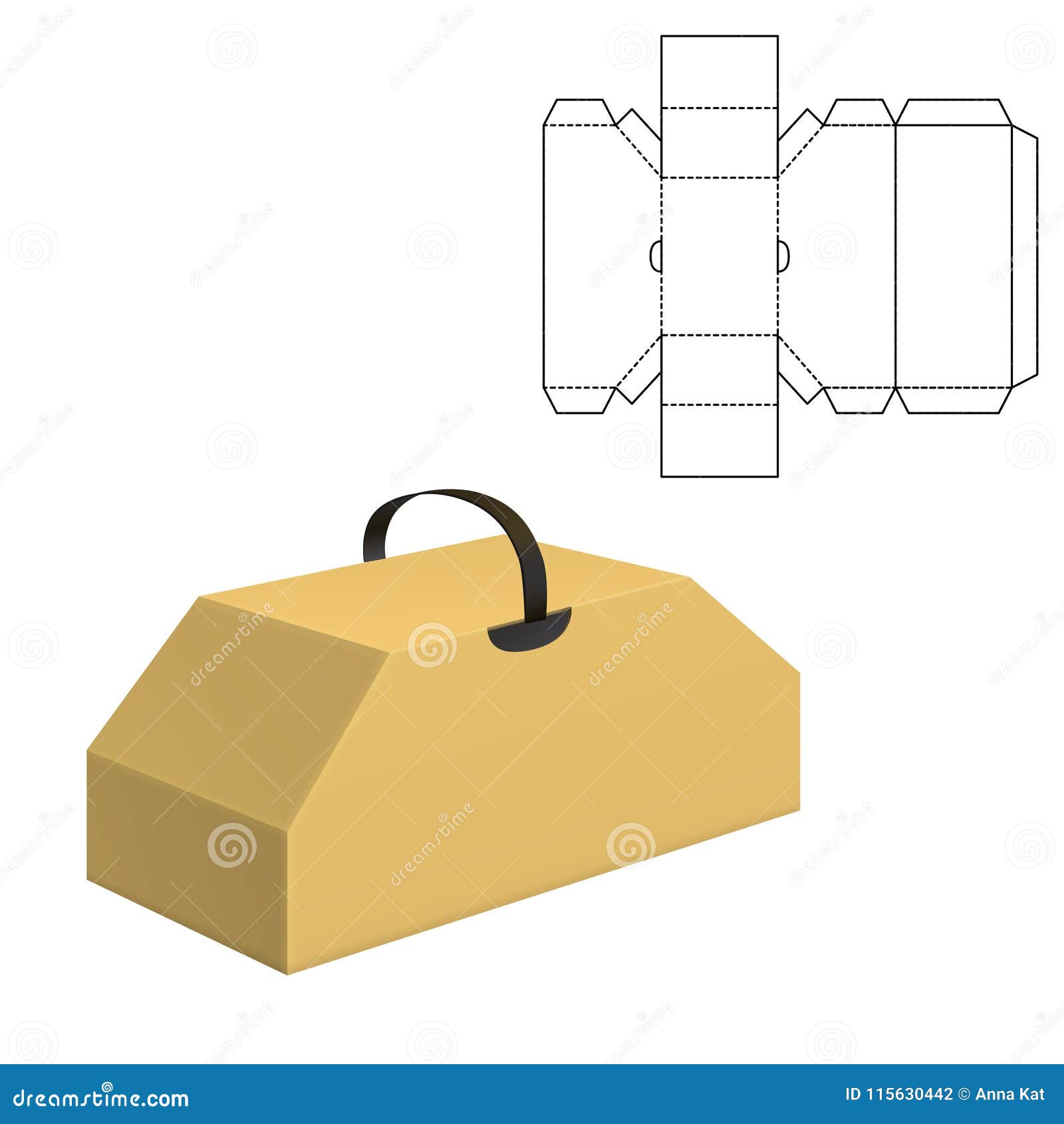 Folding package Template stock vector. Illustration of brand - 115630442