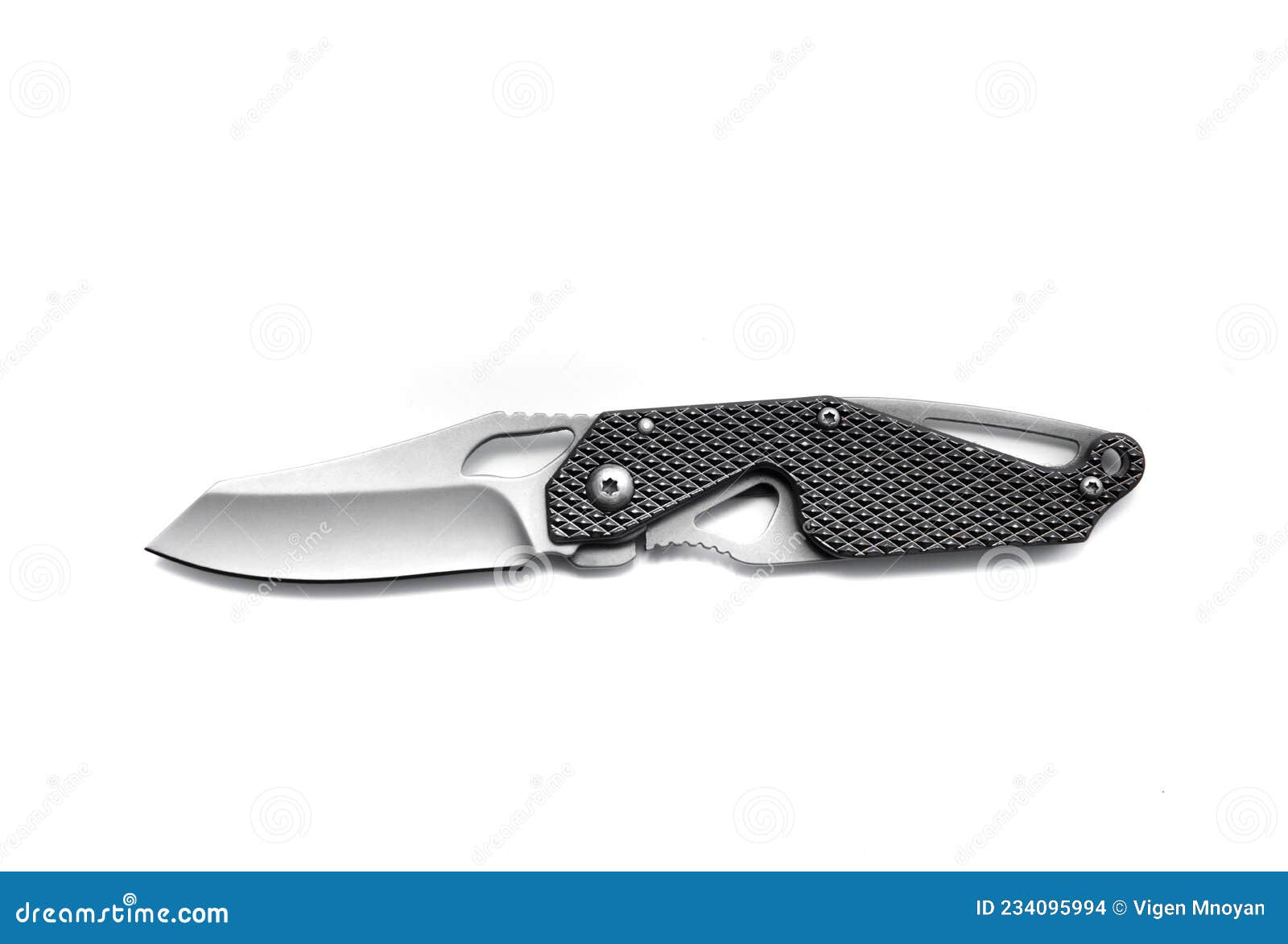 Folding Pocket Knife on White Stock Photo Image of pocketknife, cutting 234095994