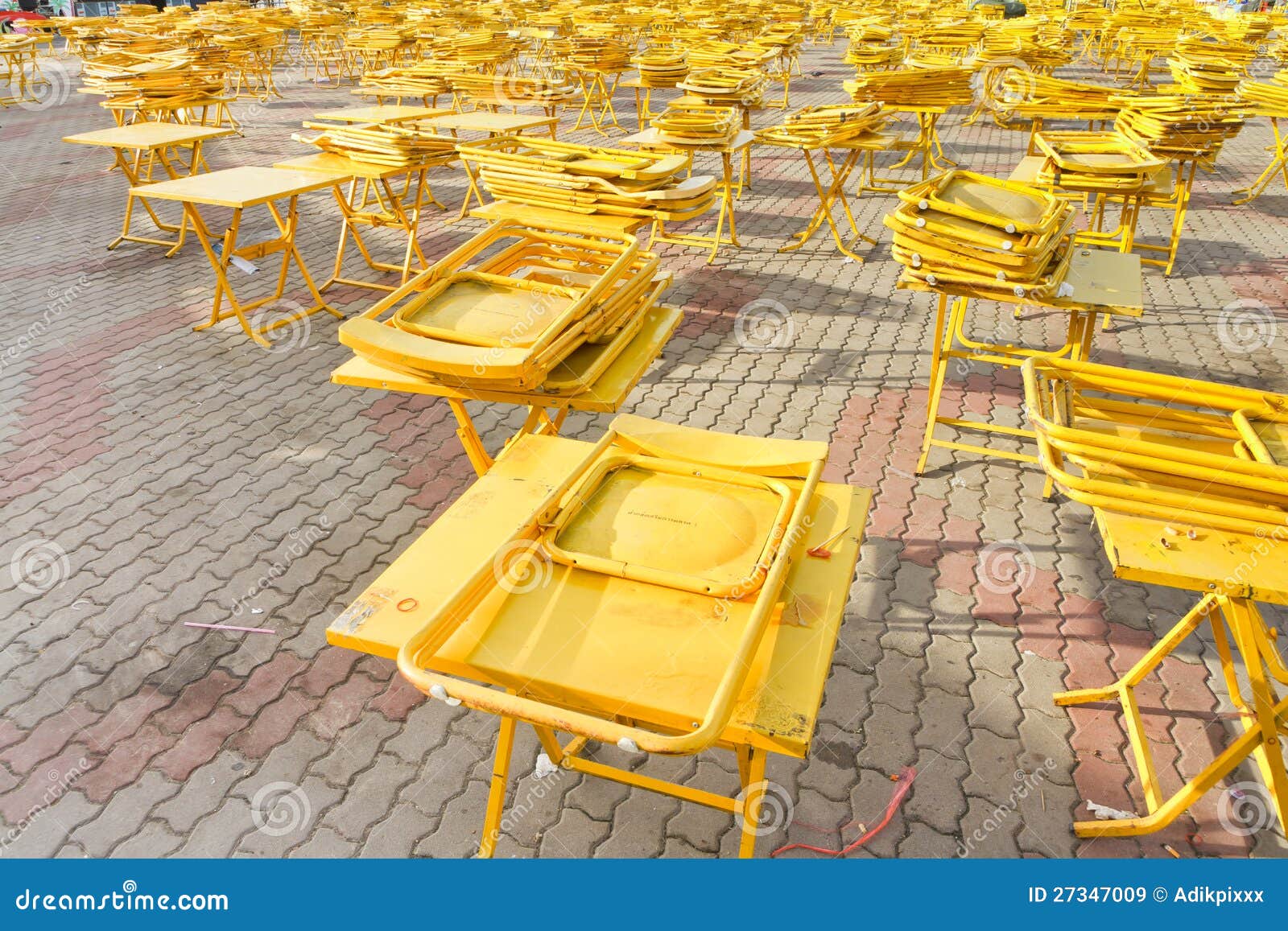 Folding tables and chairs. stock image. Image of chair 27347009