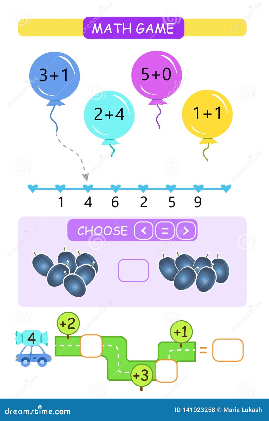 Jogos de matemática para pré-escola do jardim de infância