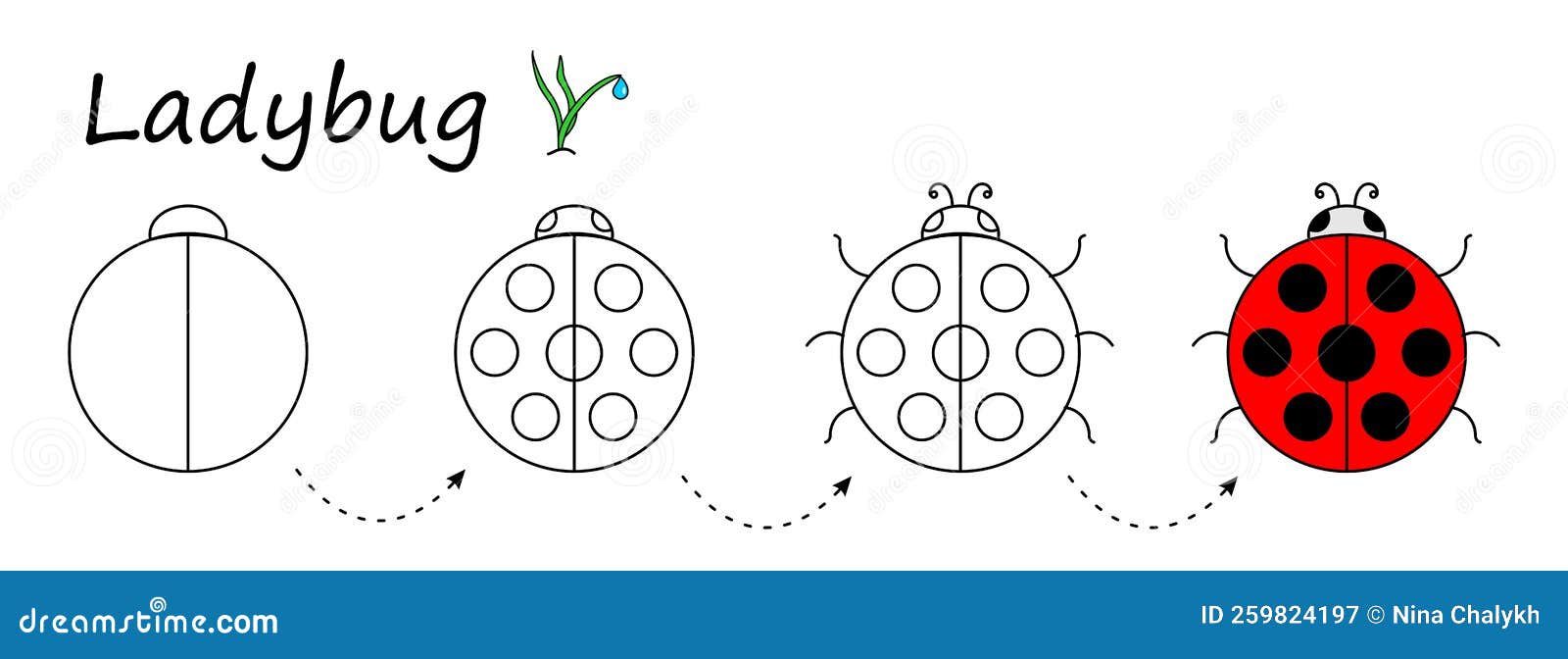 Tutorial de desenho para crianças. nível fácil. folhas de educação