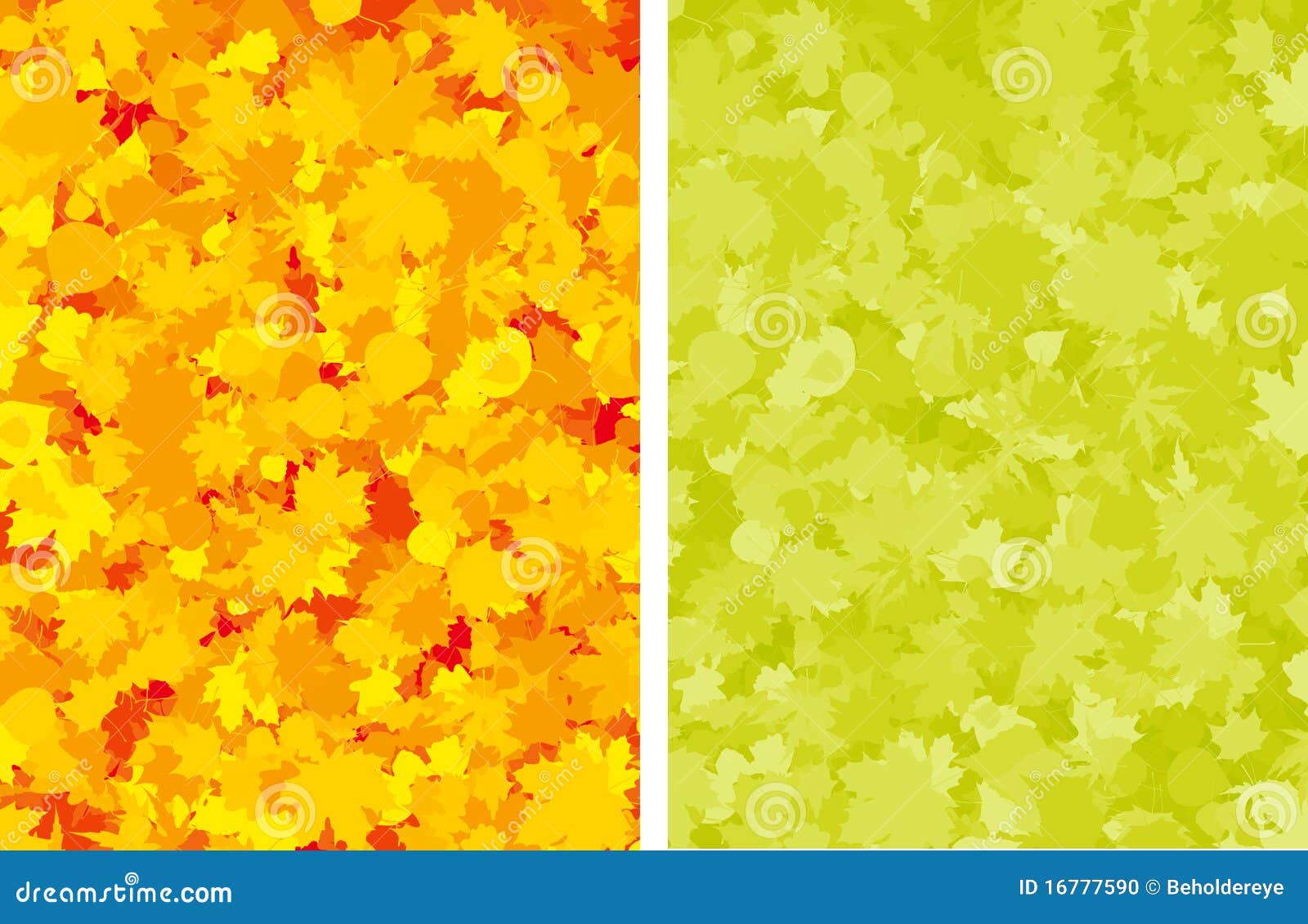 Folhas de plátano coloridas do outono. Arquivo do EPS 8 incluído