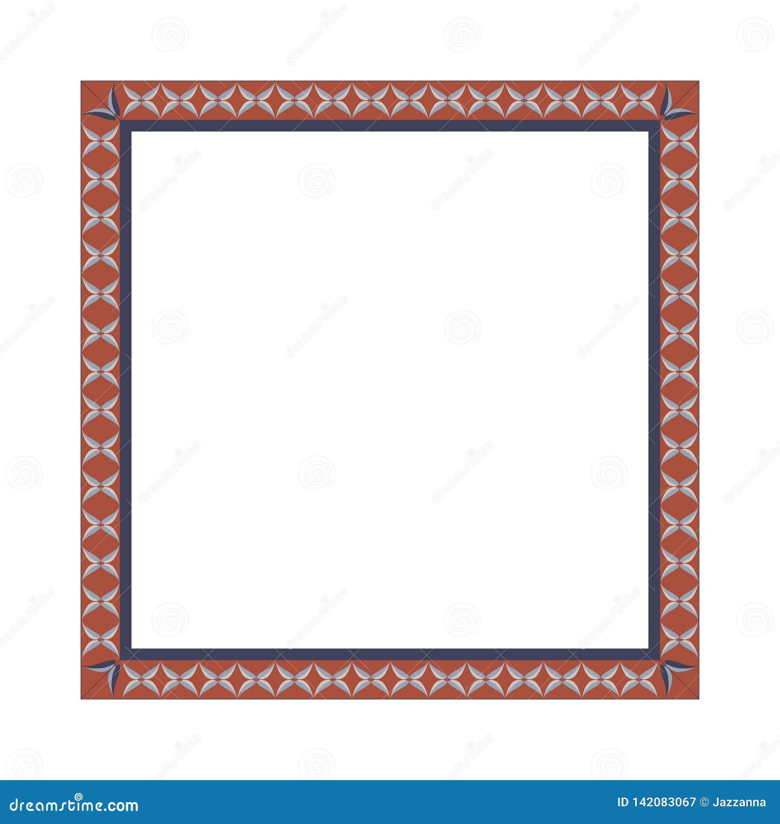 Folk art traditional frame stock vector. Illustration of ethnic - 142083067