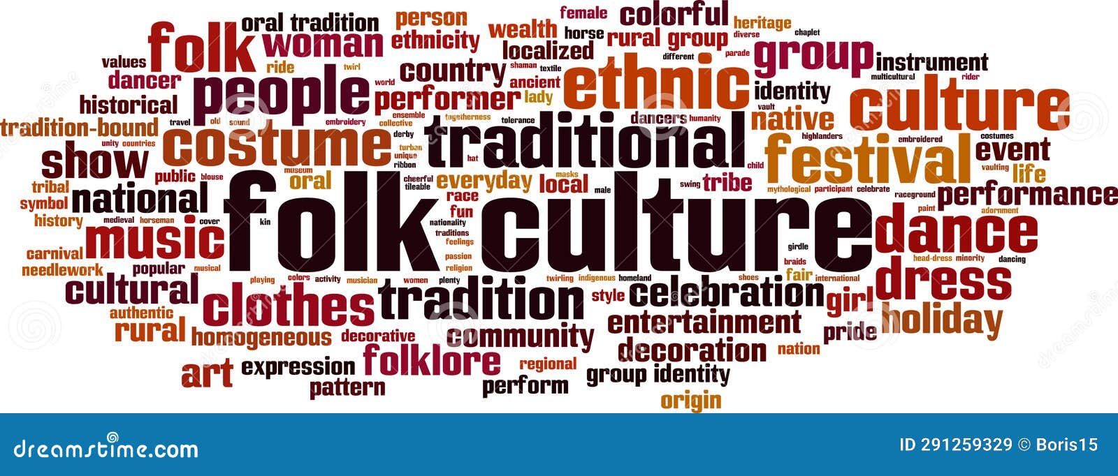 Folk culture word cloud stock vector. Illustration of identity 291259329