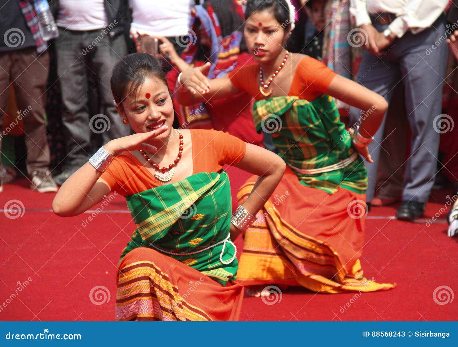 Folk Dance of Assam, India editorial stock photo. Image of region