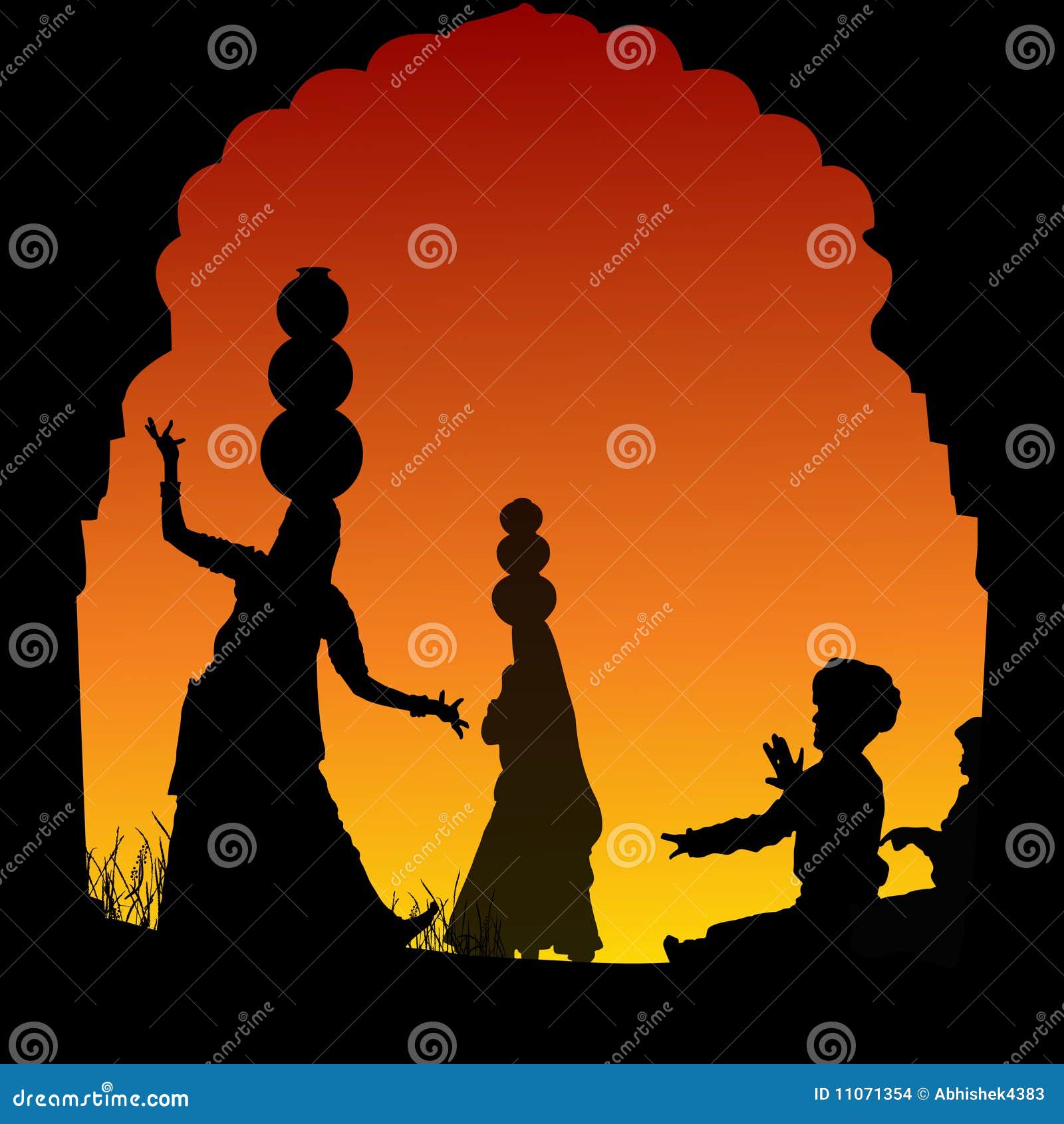 indian folk dance clipart