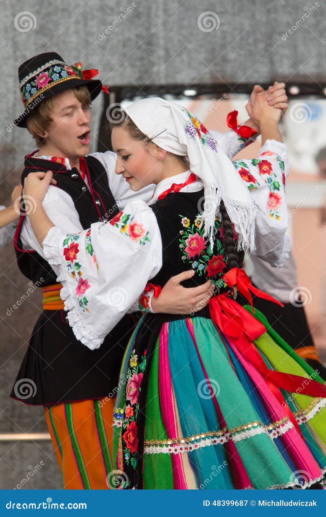 Folk Dancers From City Of Lowicz And Traditional Costumes Poland Editorial Photography Image