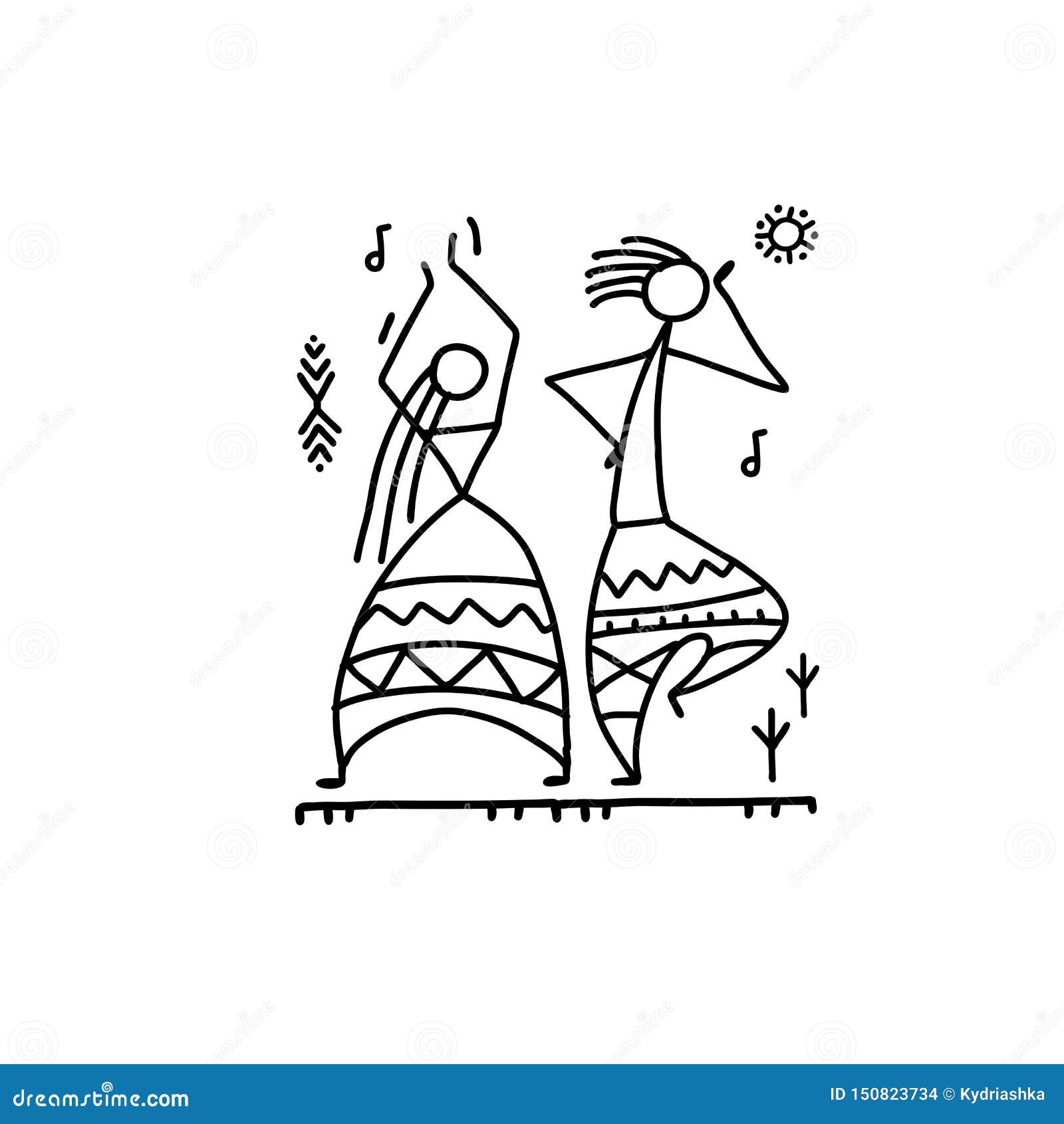 Folk Ethnic Dance for Your Design Stock Vector - Illustration of exotic ...