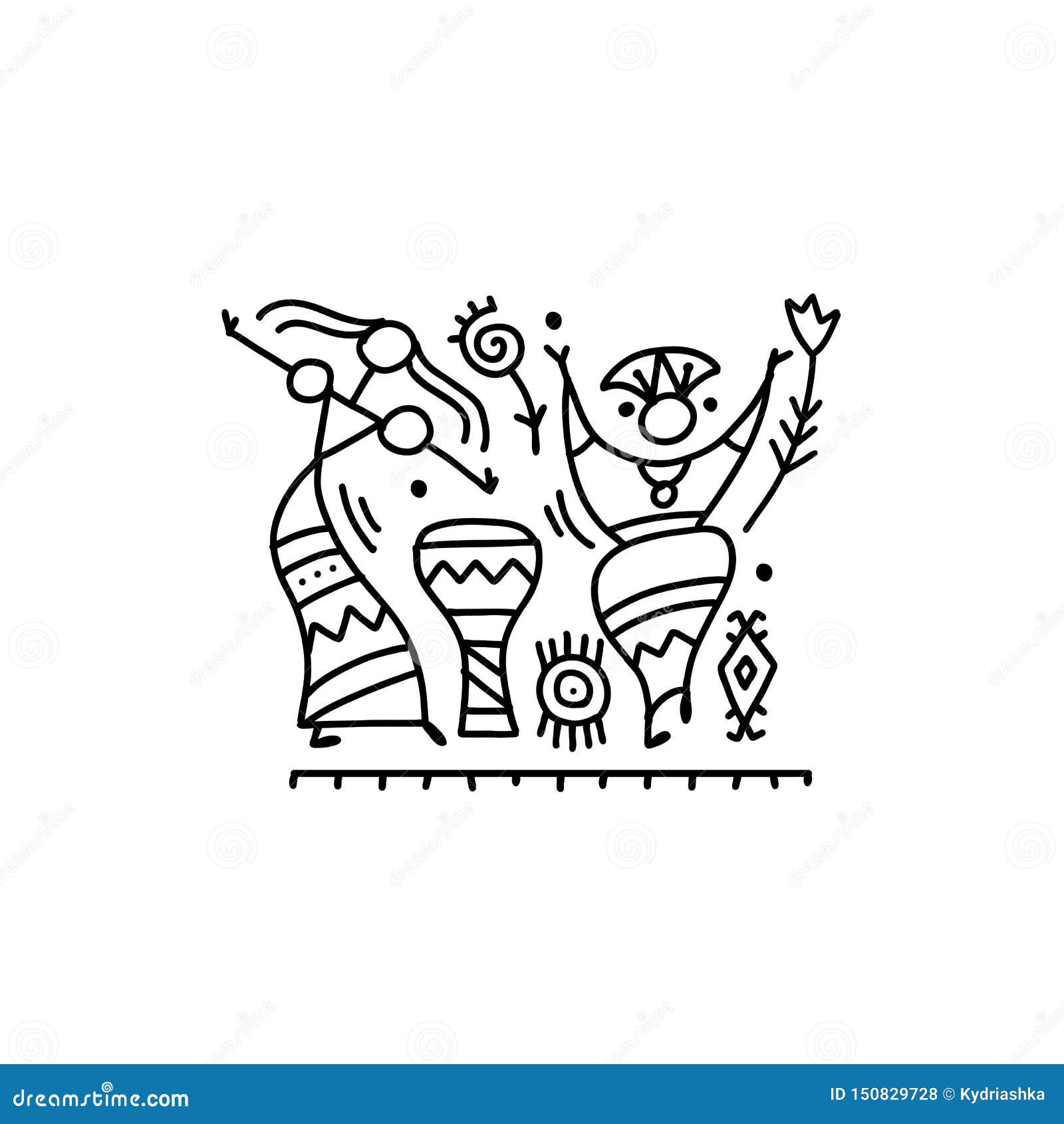 Folk Ethnic Dance for Your Design Stock Vector - Illustration of native ...