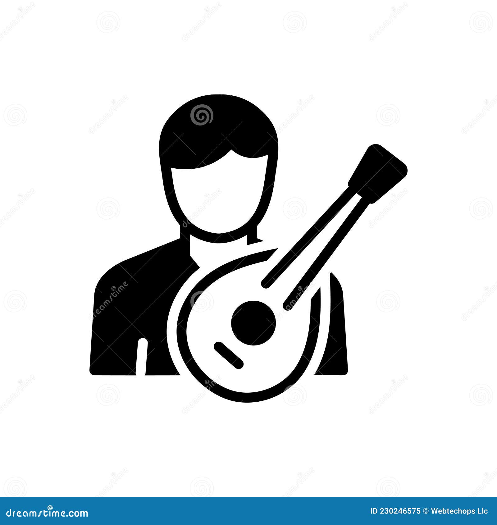 black solid icon for folk, musician and composer