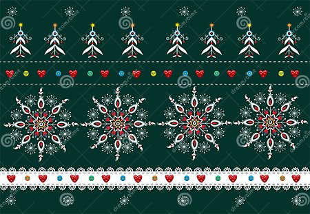 Folk Pattern Christmas Background Stock Vector - Illustration of vector