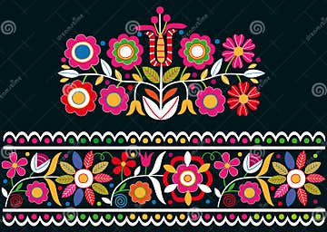 Folk Slovak ornaments stock vector. Illustration of colorful - 67204147