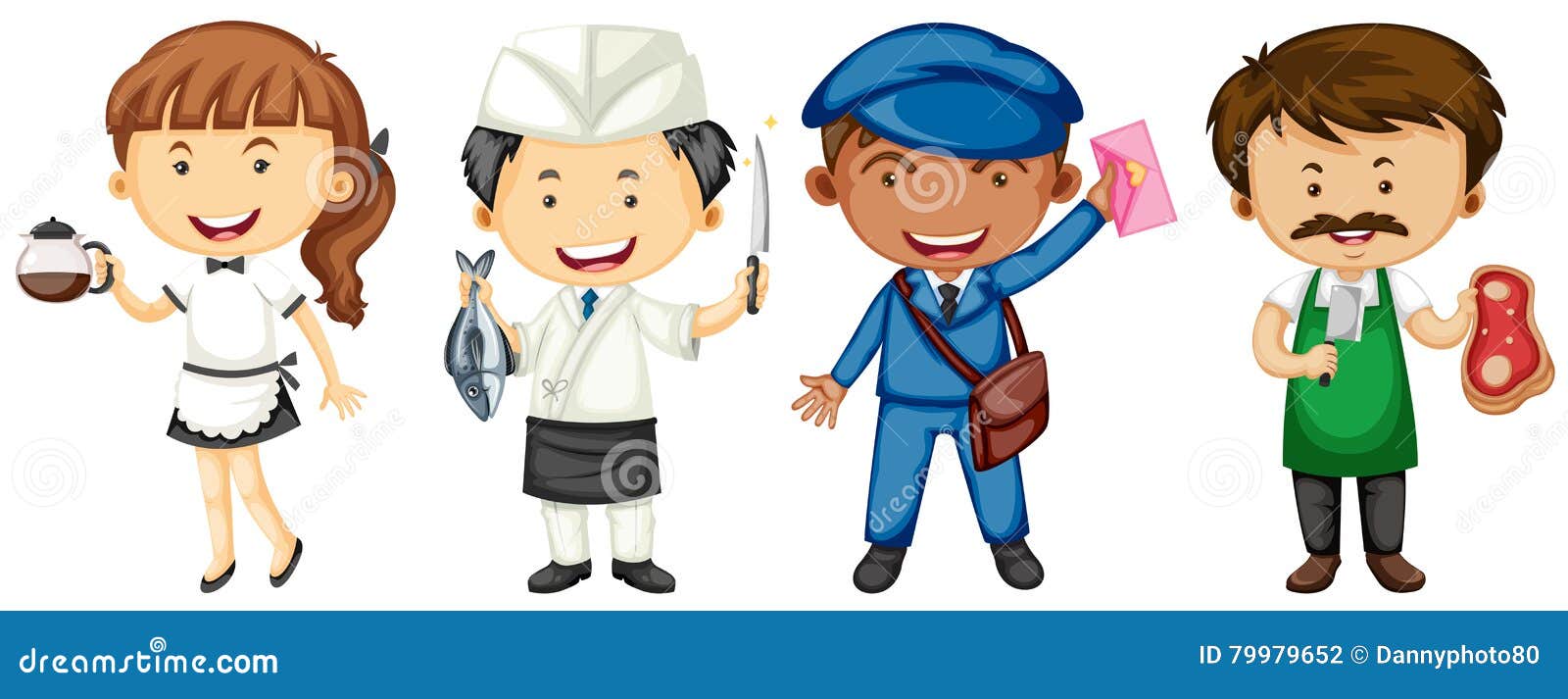 Folk som gör olika jobb vektor illustrationer. Illustration av karriär