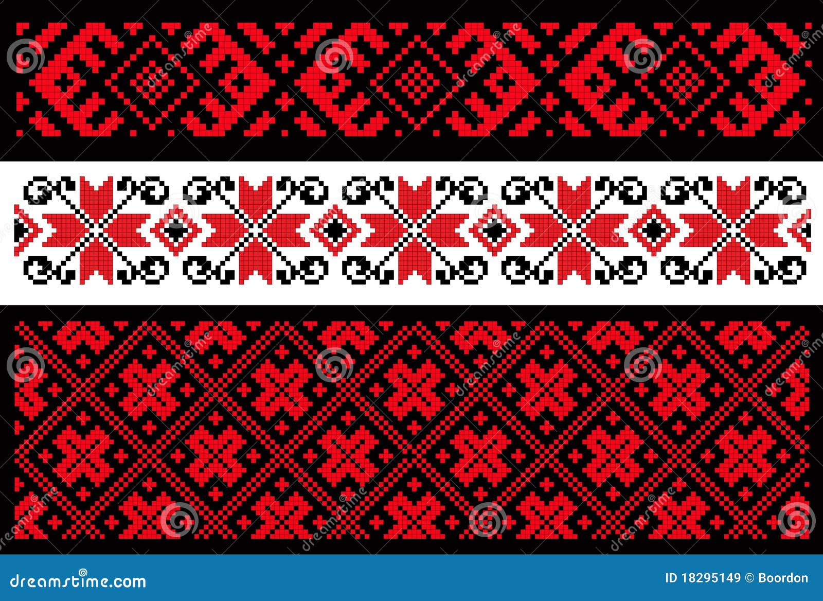 Folk Ukrainian embroidery stock vector. Illustration of towel 18295149