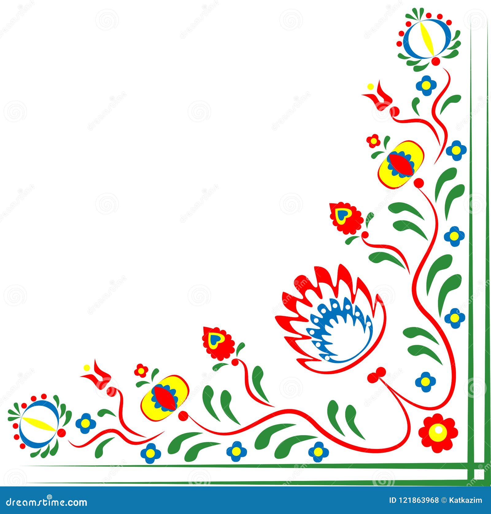 Folklore motifs of flowers stock illustration. Illustration of ...