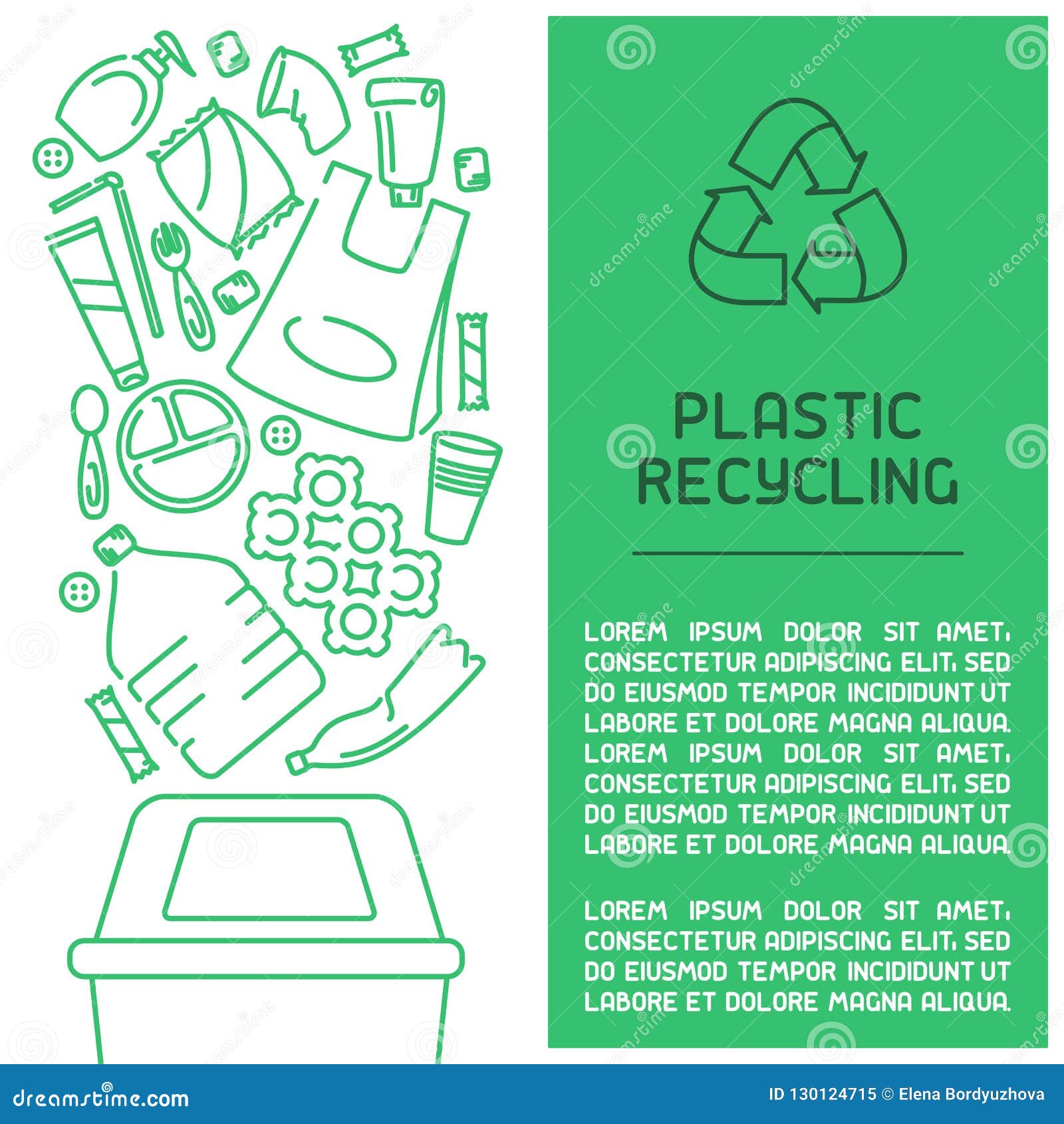 Folleto Informativo Plástico Del Reciclaje De Residuos Ilustración del  Vector - Ilustración de contorno, objeto: 130124715