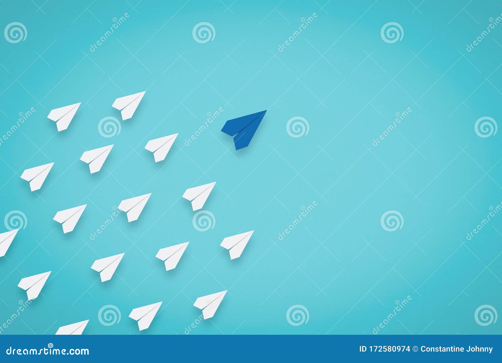 follow the leader. leadership concept with paper plane