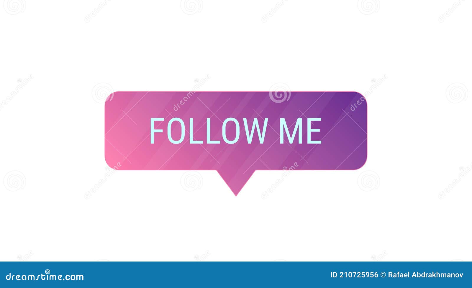 Follow Me Icon Button on a Gradient Rectangle with Highlights. Vector ...