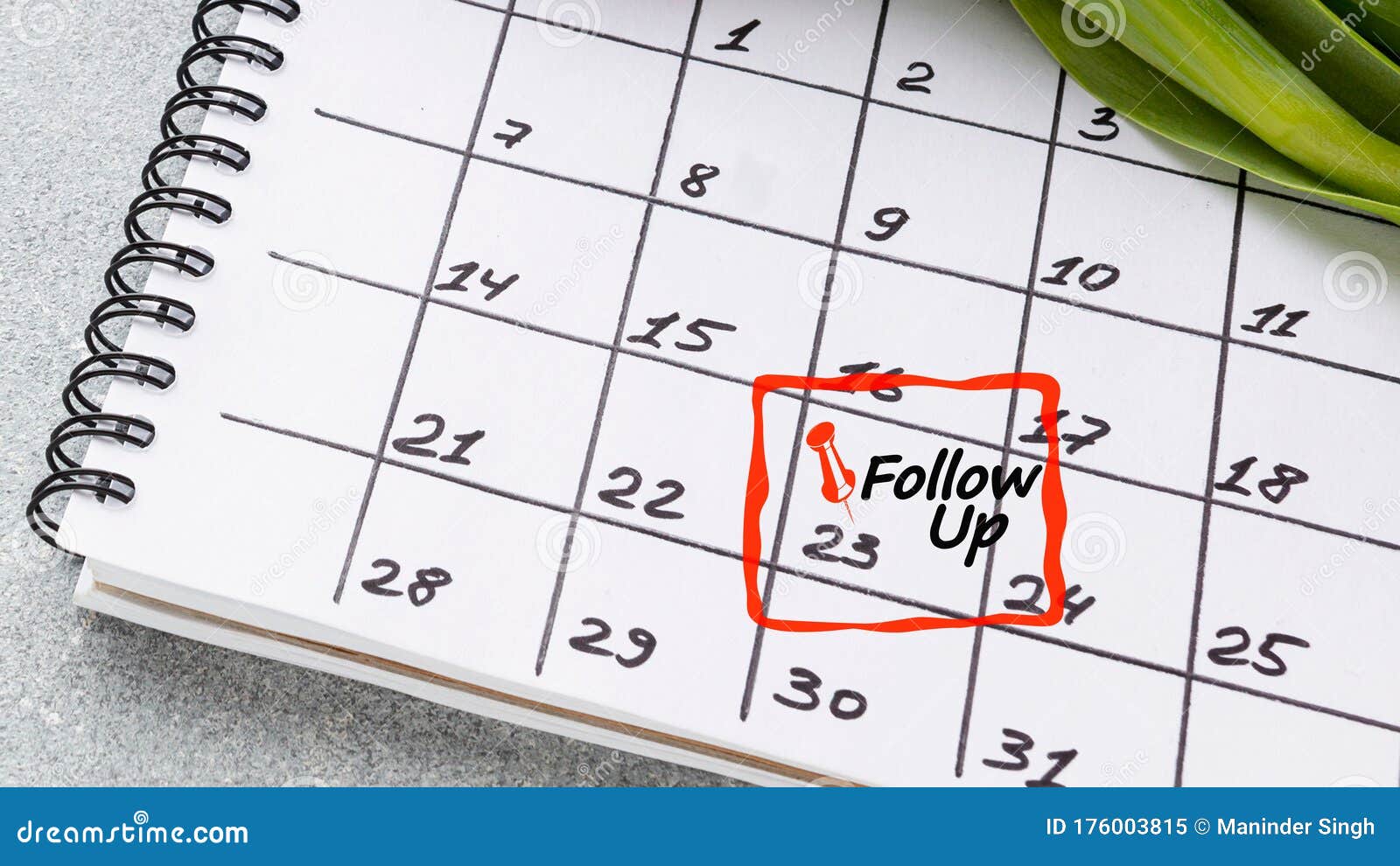 Follow Up Calendar Words Appointment Reminder. Stock Image Image of