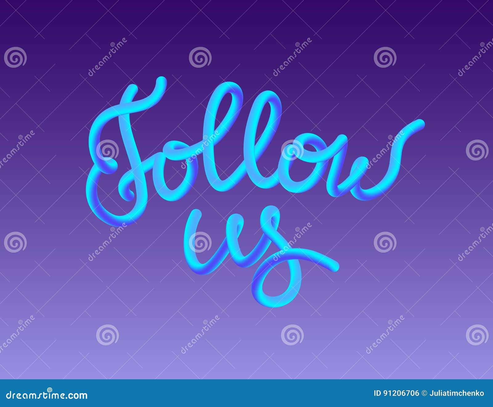 Follow Us Gradient Illustration Background For Social Networks Stock