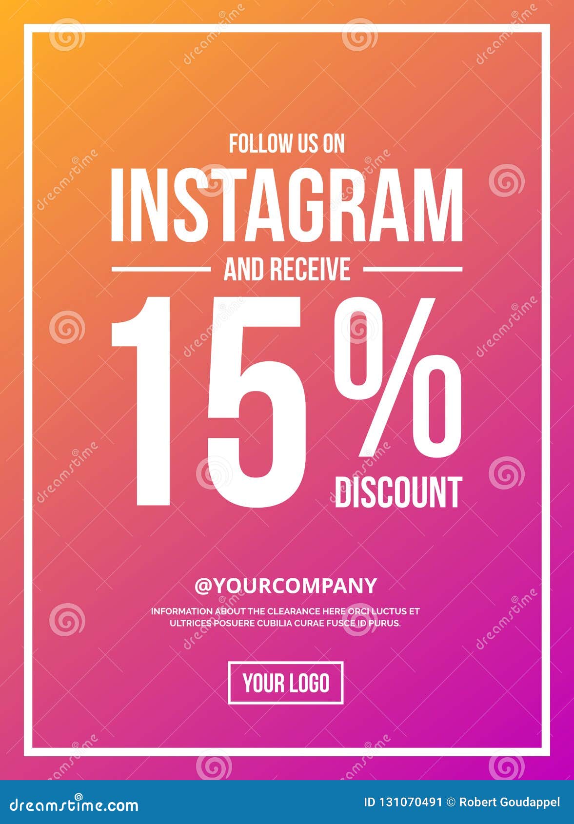 Follow Us On Instagram Sign Poster Stock Vector Illustration Of Retail Design