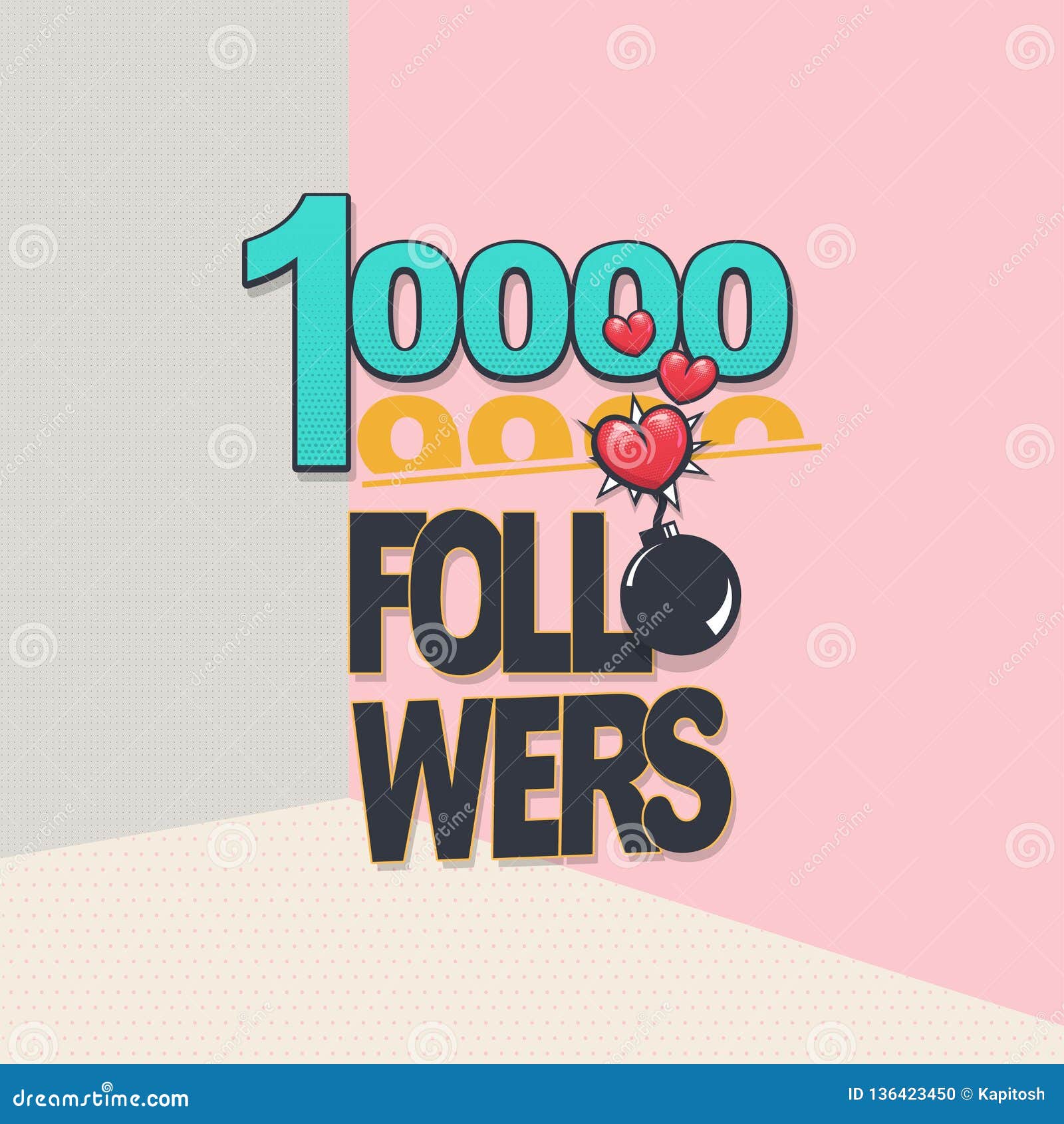 follower banner comic text pop art 