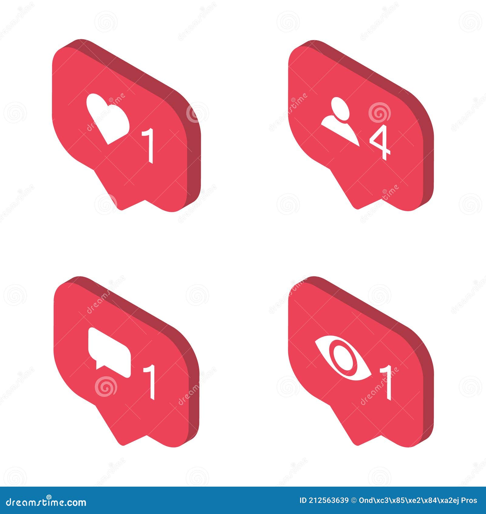 Follower Isometric Notification Symbol for Application Instagram. Web