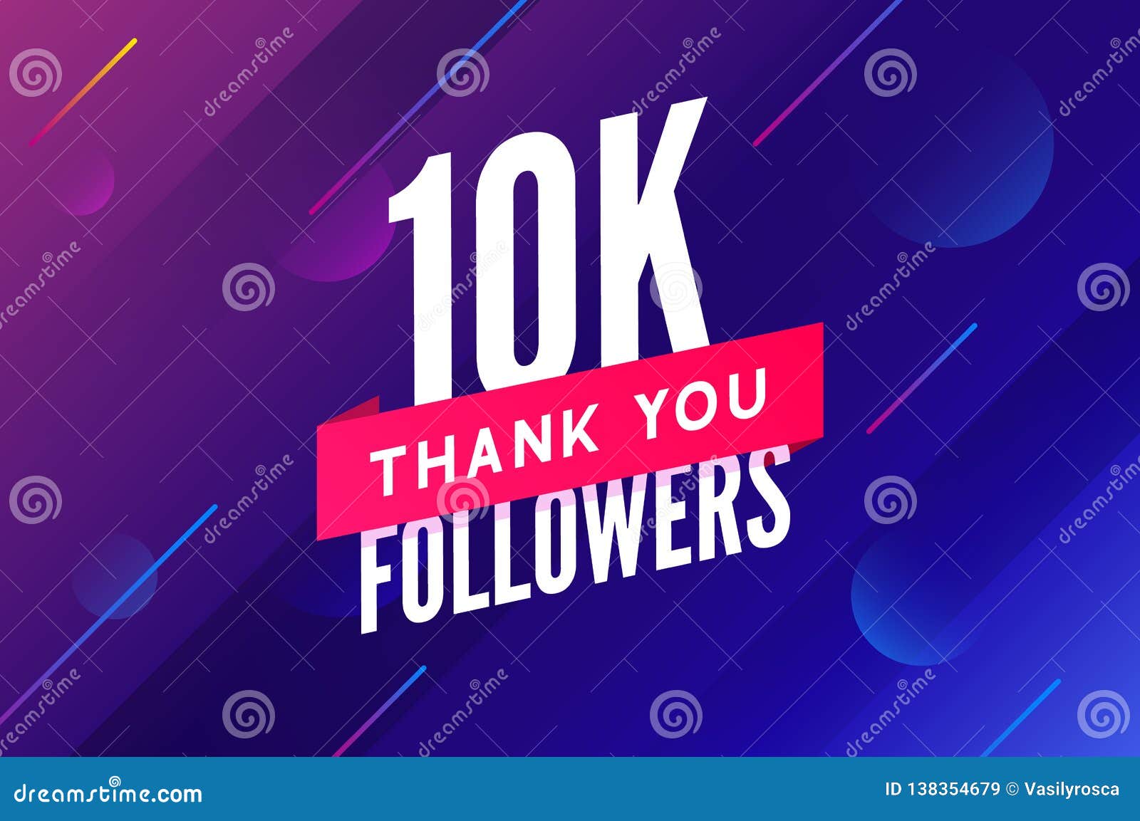 10000 followers . greeting social card thank you followers. congratulations 10k follower  template