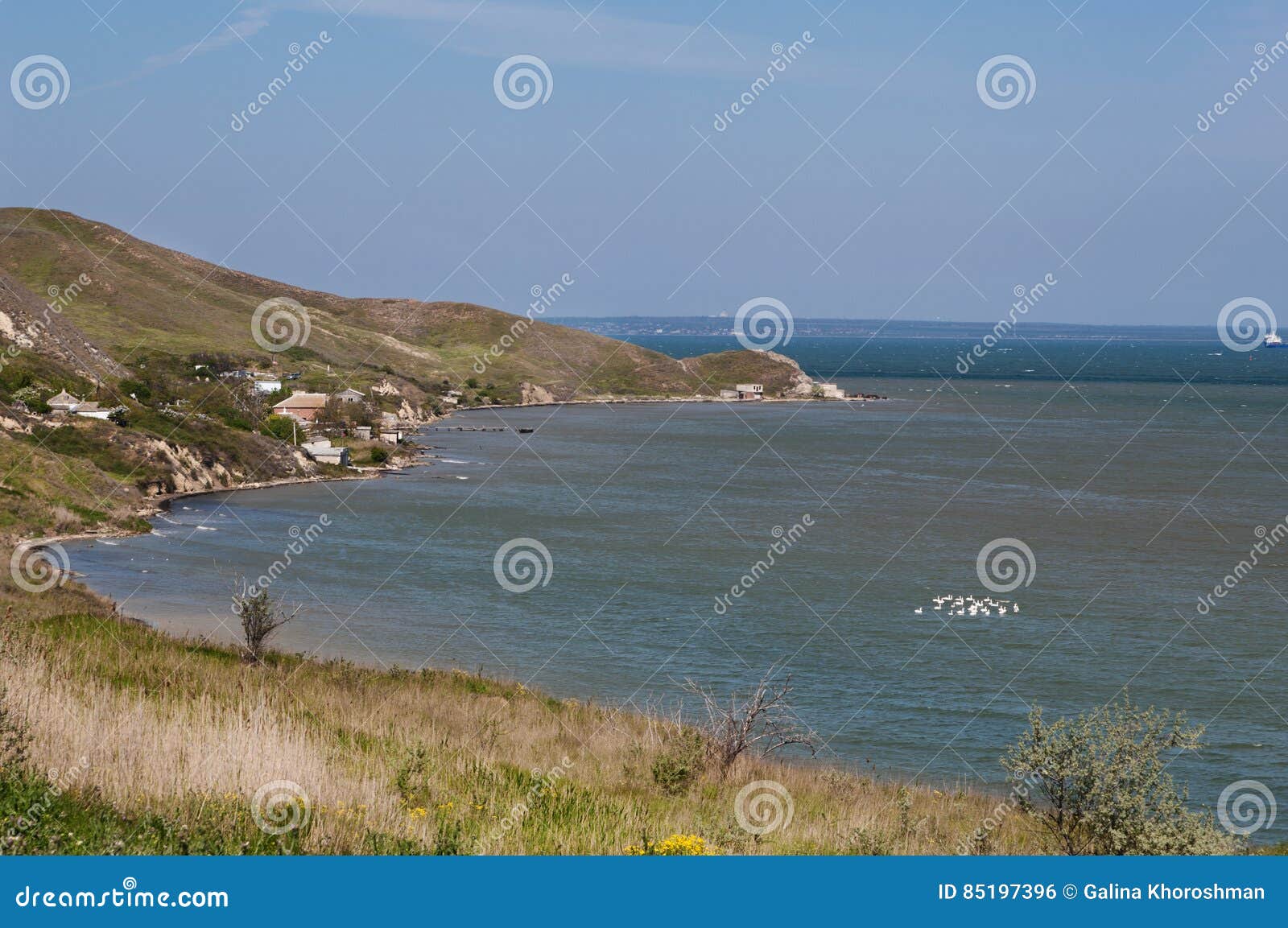 fonar cape on border of azov sea and kerch strait, crimea