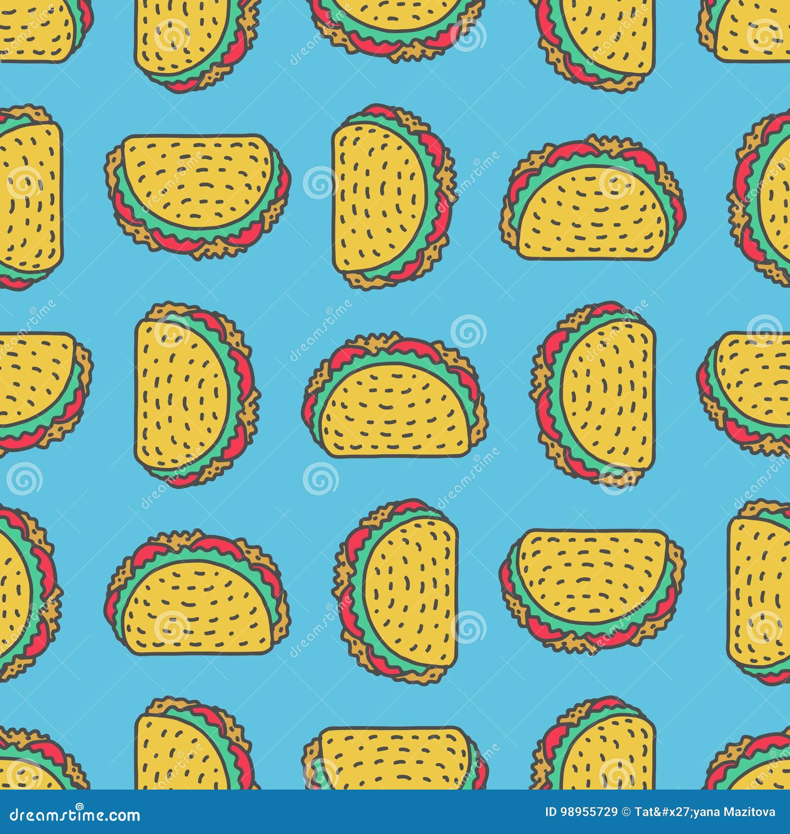 Téléchargement gratuit Images Fond De Dessin De Taco Modele Mexicain D Aliments De Preparation actualisé par