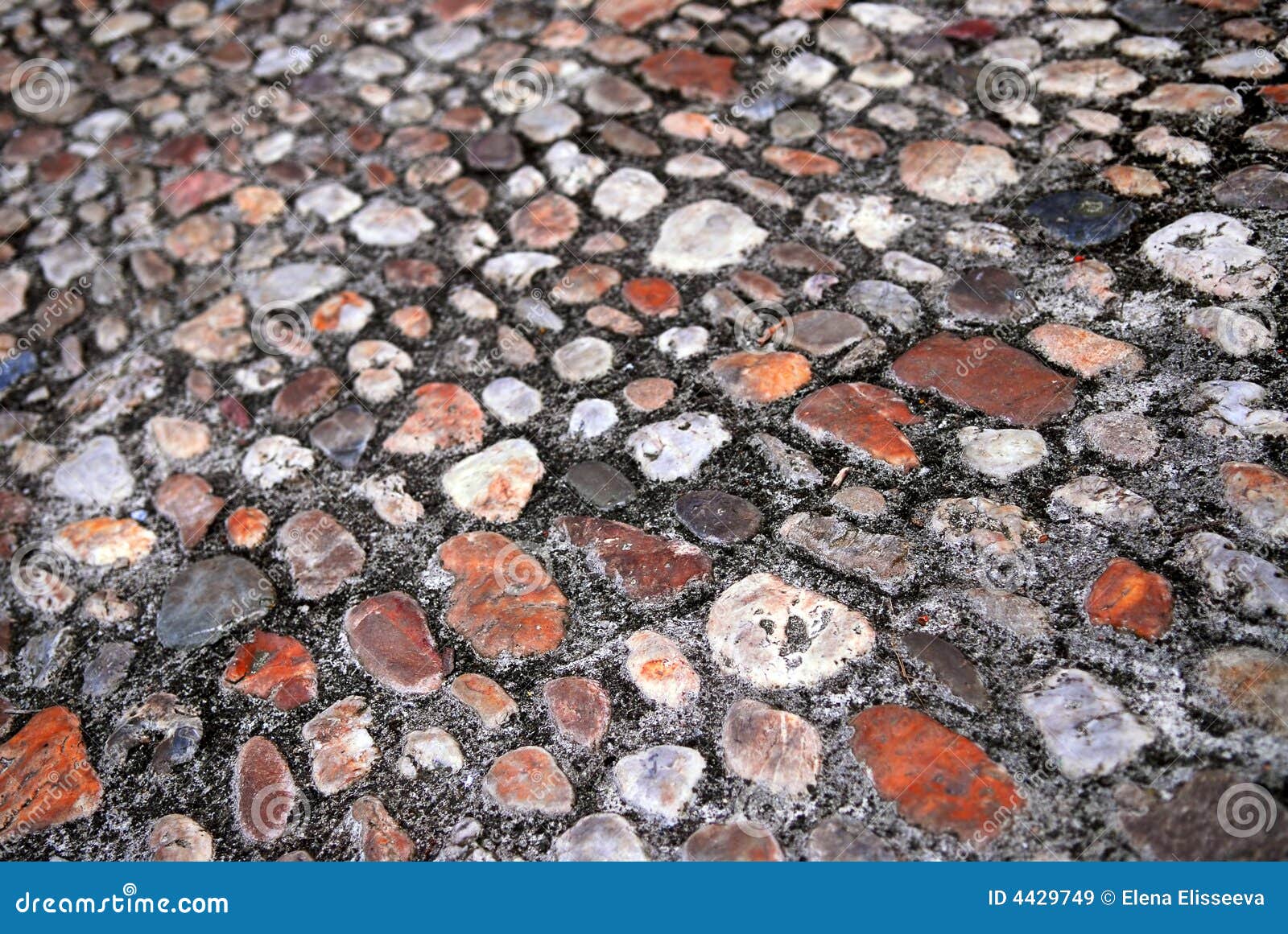 Fond de pavé rond. Fond abstrait de vieux trottoir médiéval de pavé rond