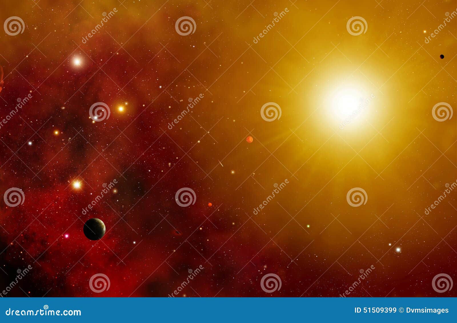 Fond de système d'étoile. Illustration colorée de l'espace composée de vieilles et nouvelles étoiles en nuages des chimères
