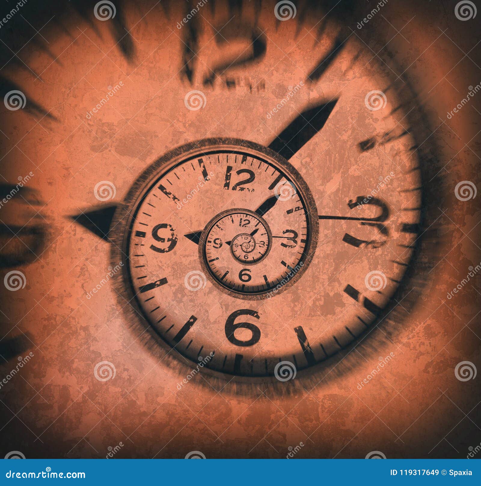 Fond En Spirale Abstrait D Horloge Temps Tordu Image Stock Image Du Configuration Visage