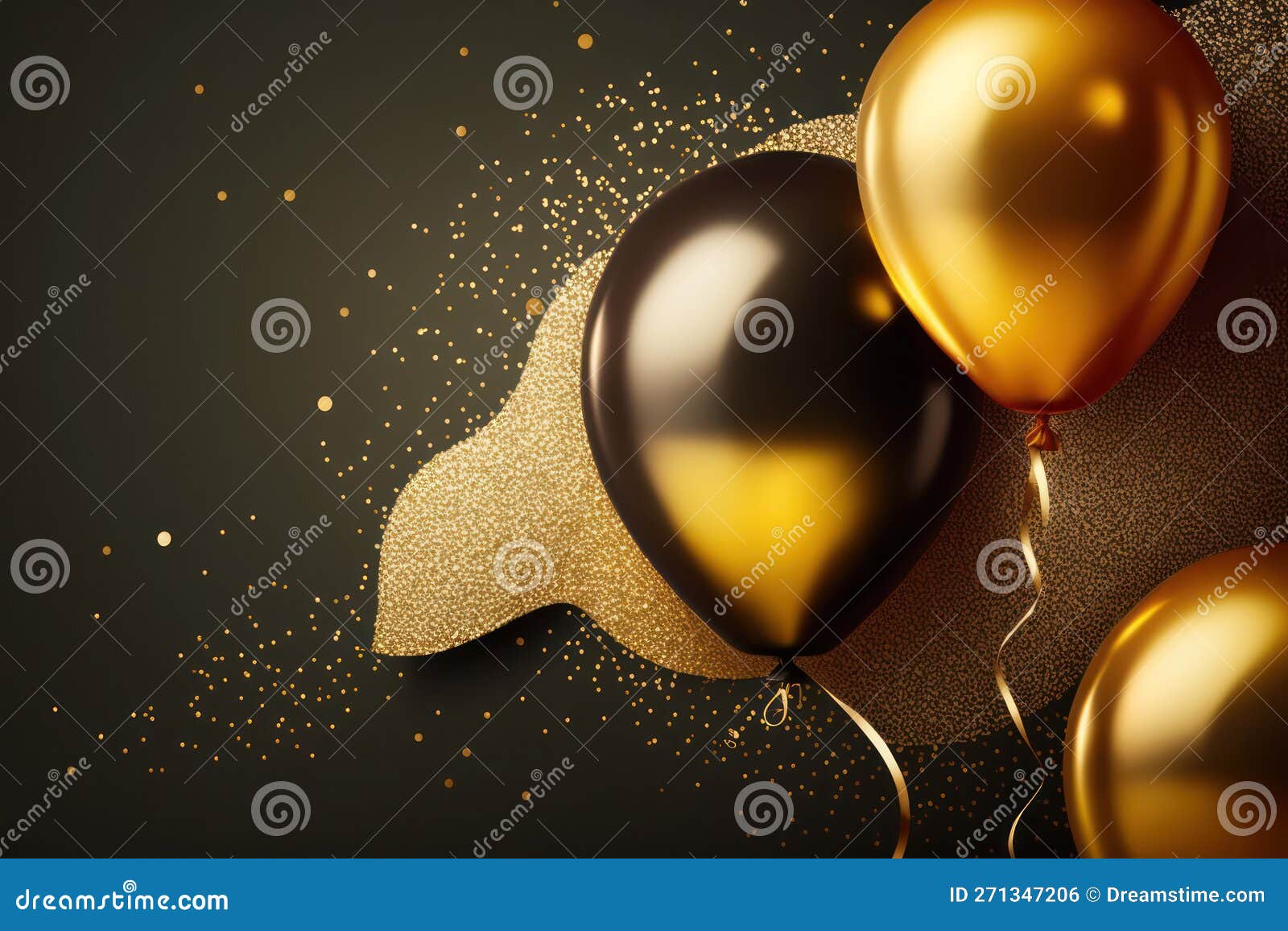 Fond Festif Avec Ballons Dorés Et Blancs Illustration Stock