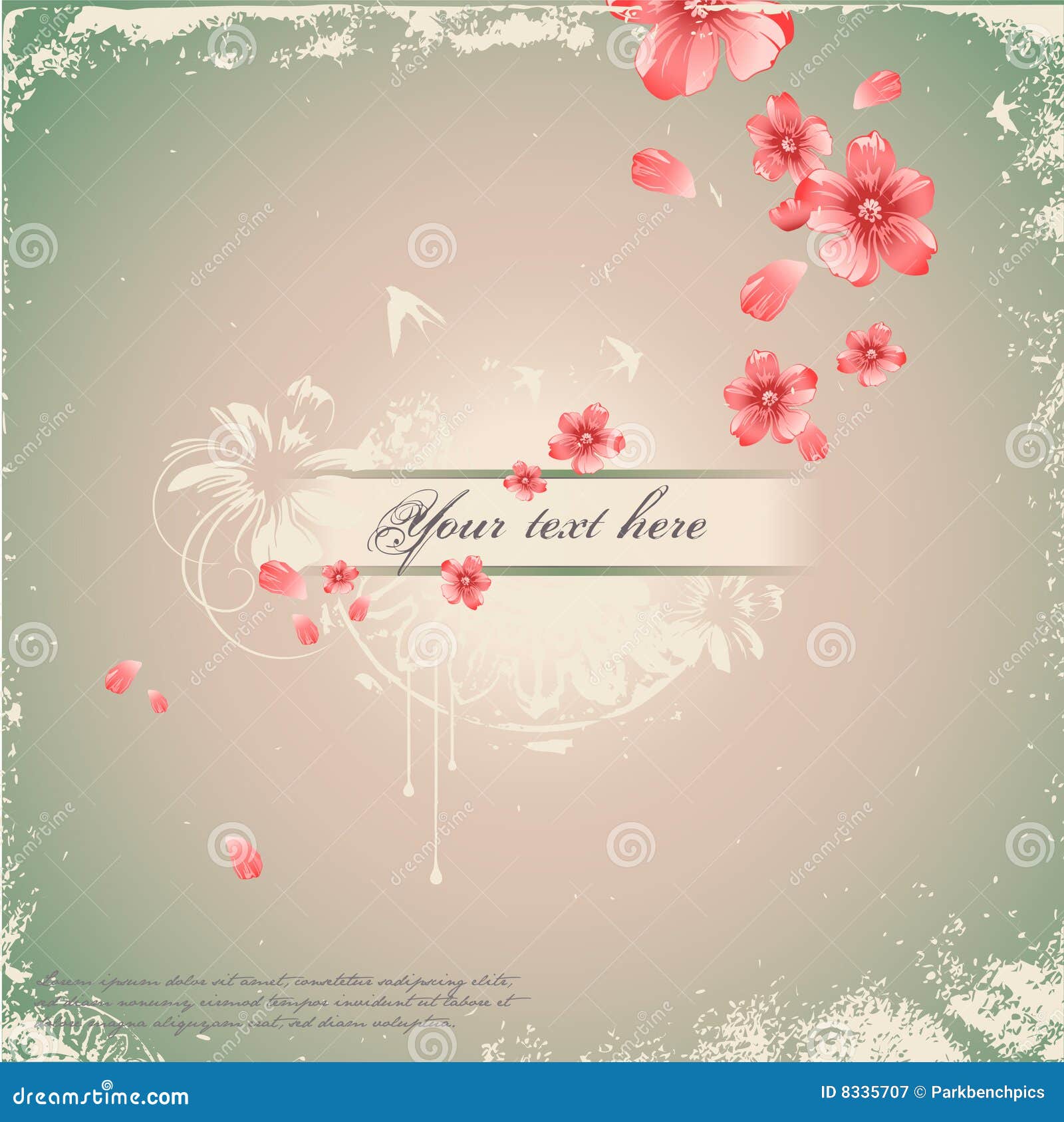 Fond floral romantique illustration de vecteur. Illustration du fleuri