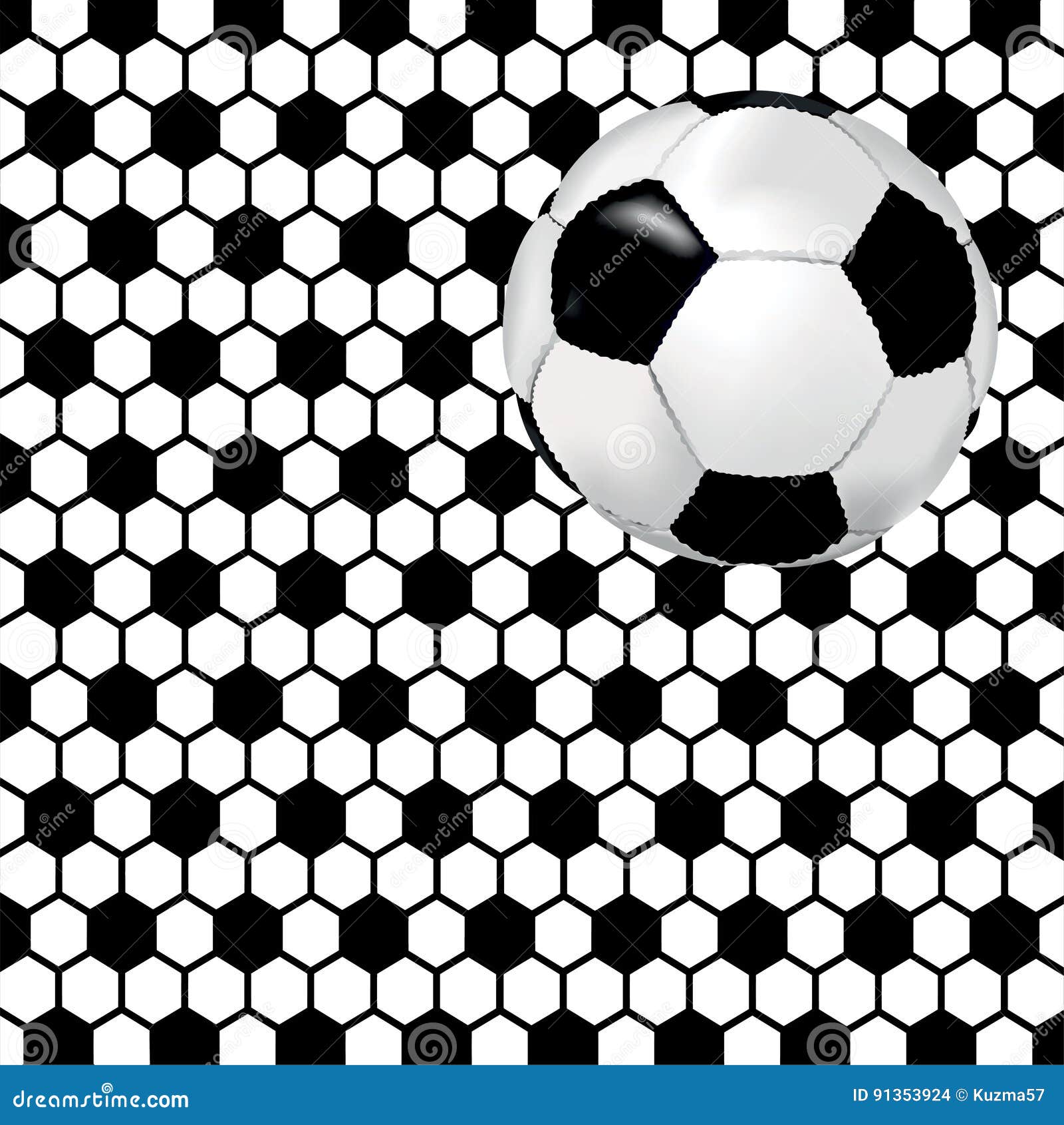 Fond Noir Et Blanc Avec Du Ballon De Football Illustration de Vecteur -  Illustration du rond, allumette: 91353924