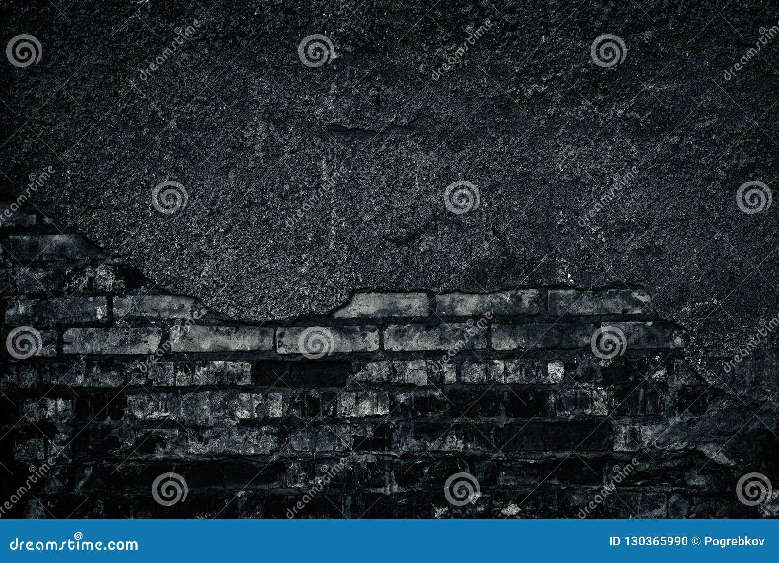 Fond Noir Et Blanc Sombre De Vieux Mur De Briques Foncé