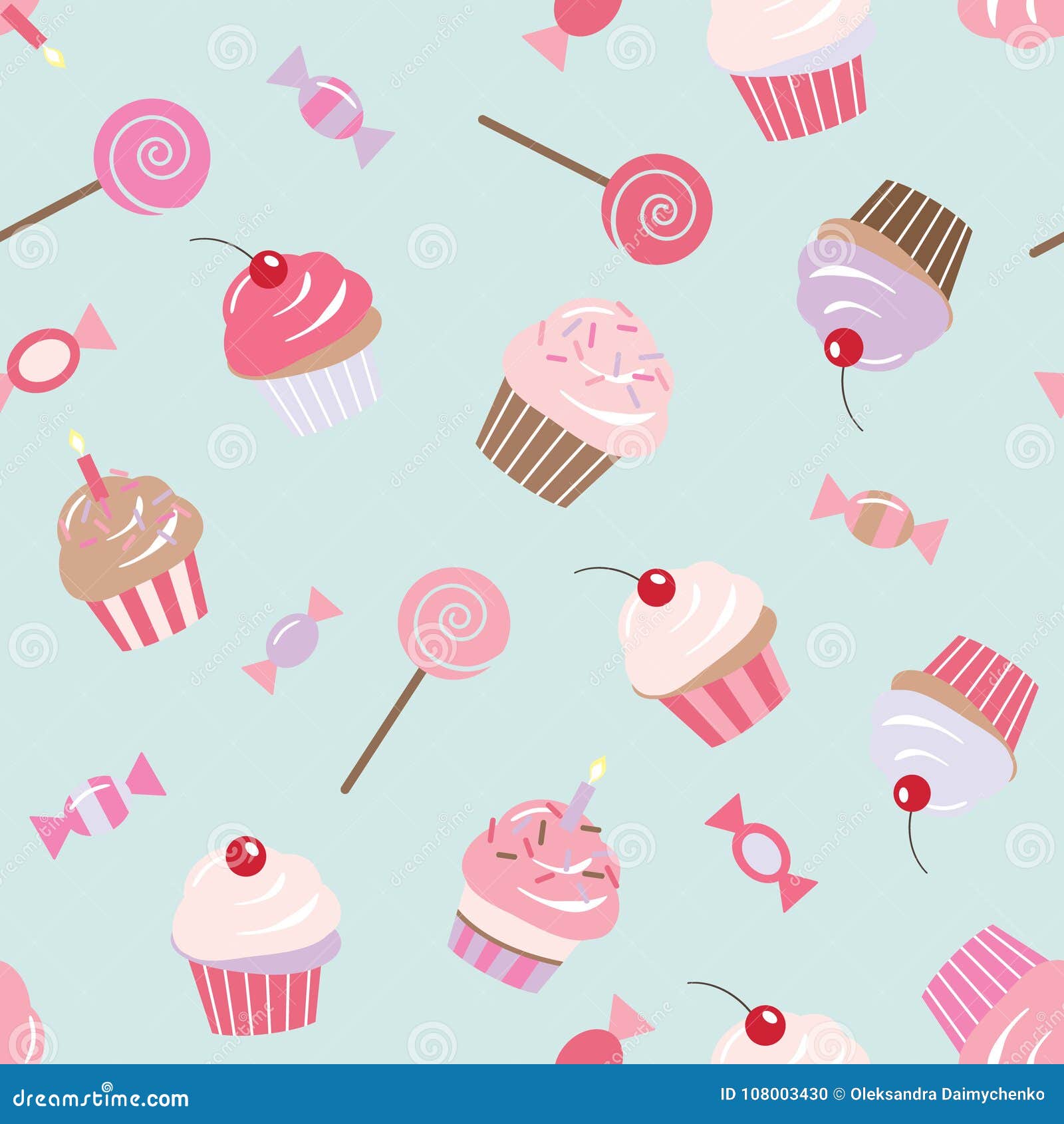 Fond Sans Couture De Modele D Anniversaire Avec Des Petits Gateaux Bonbons Sucreries Illustration De Vecteur Illustration Du Petits Gateaux